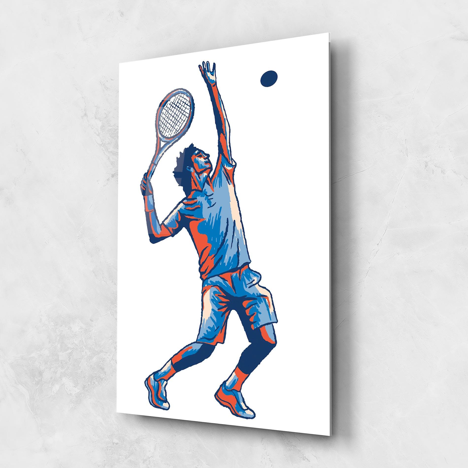 Üvegkép Blue Red Tennis mockup 1