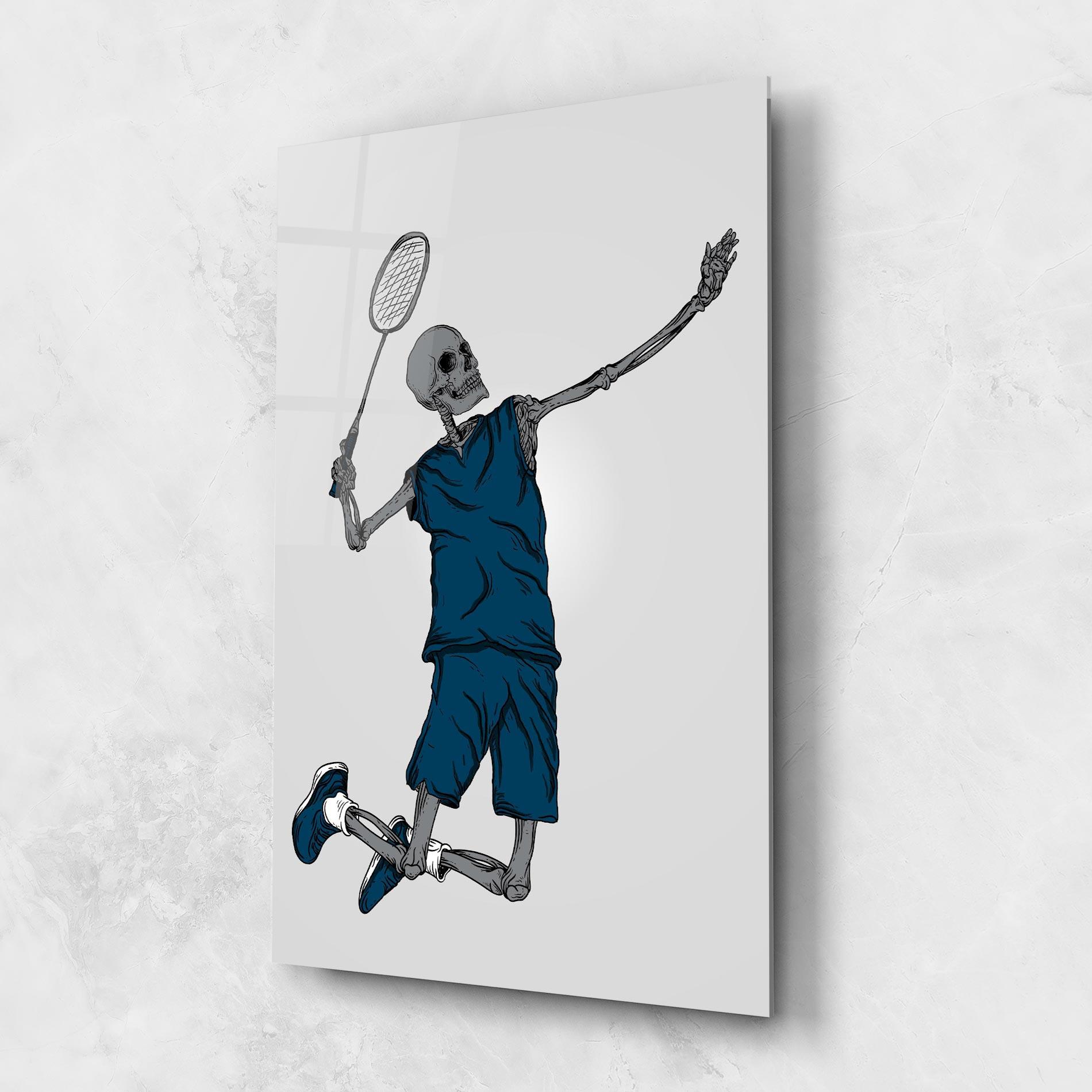 Üvegkép Blue Skull Tennis mockup 1
