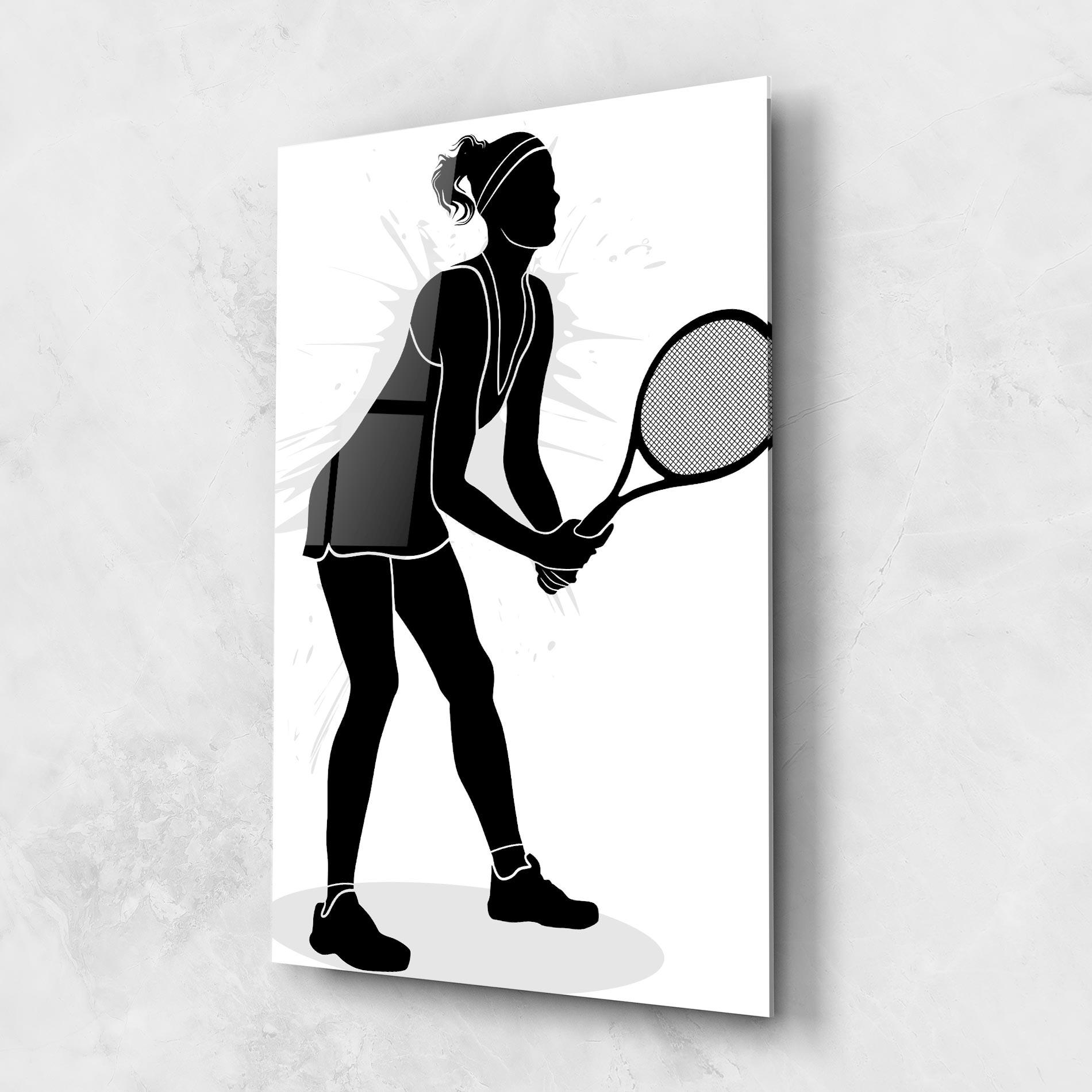Üvegkép Female Tennis Player mockup 1