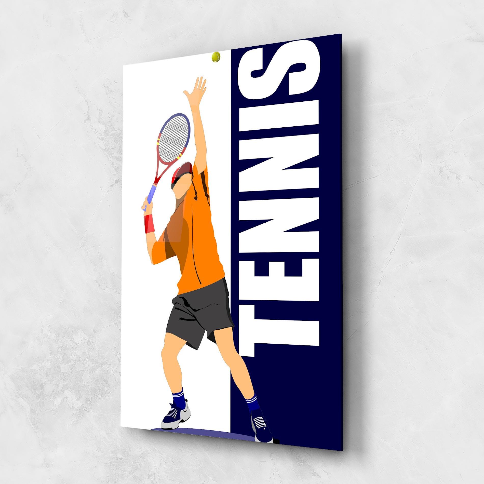 Üvegkép Orange Tennis Player mockup 1
