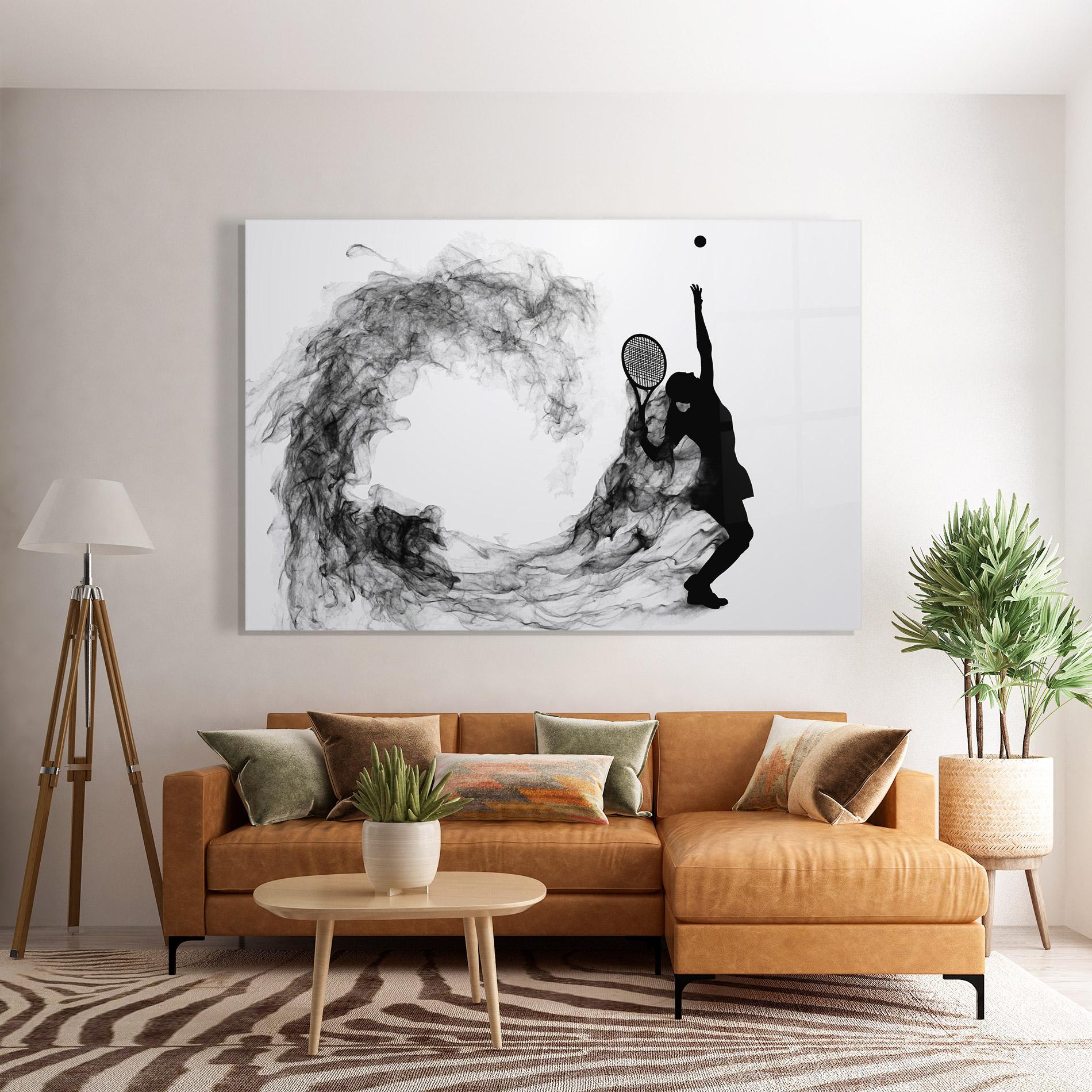 Üvegkép Black Tennis Smoke mockup 7