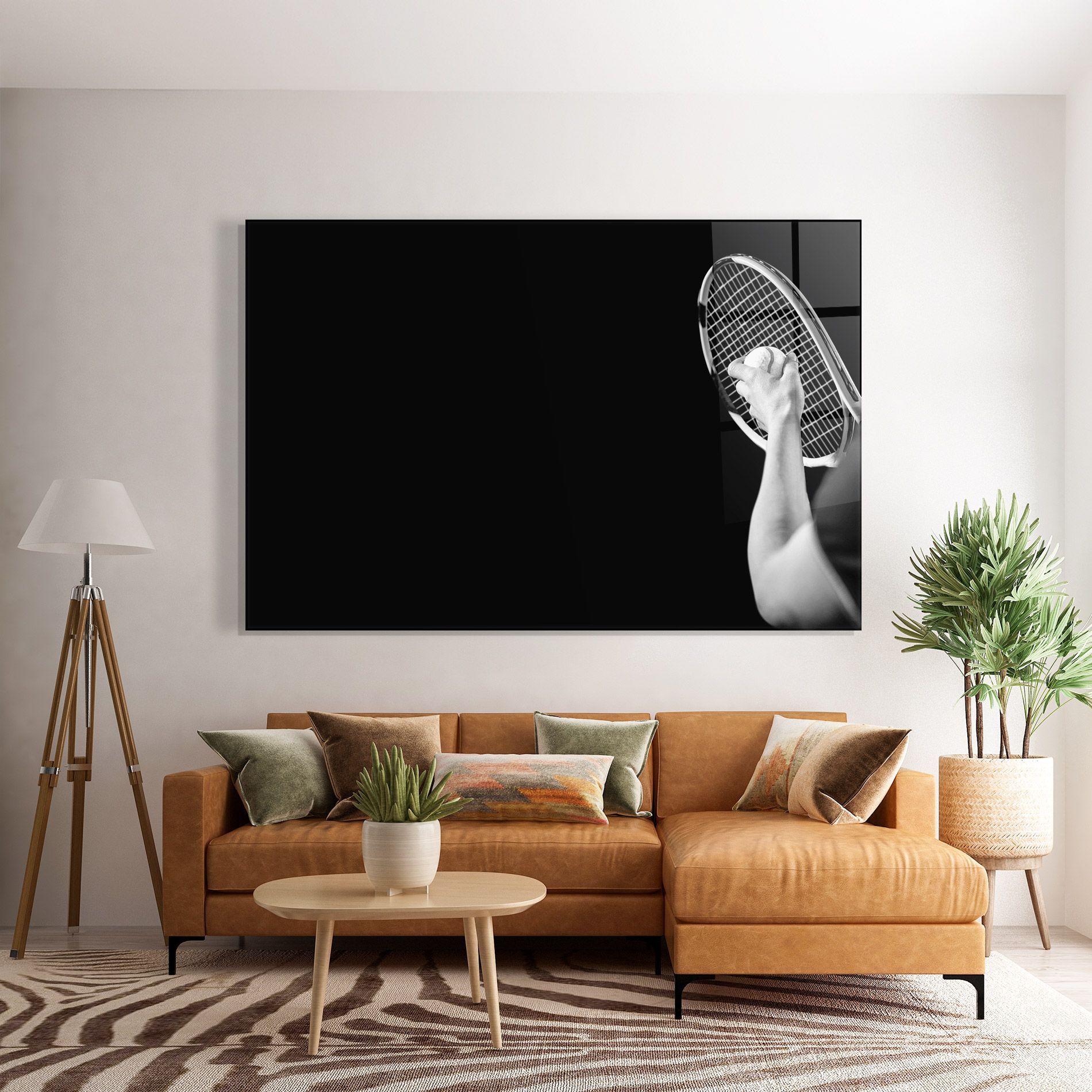 Grey Tennis Racket mockup 7