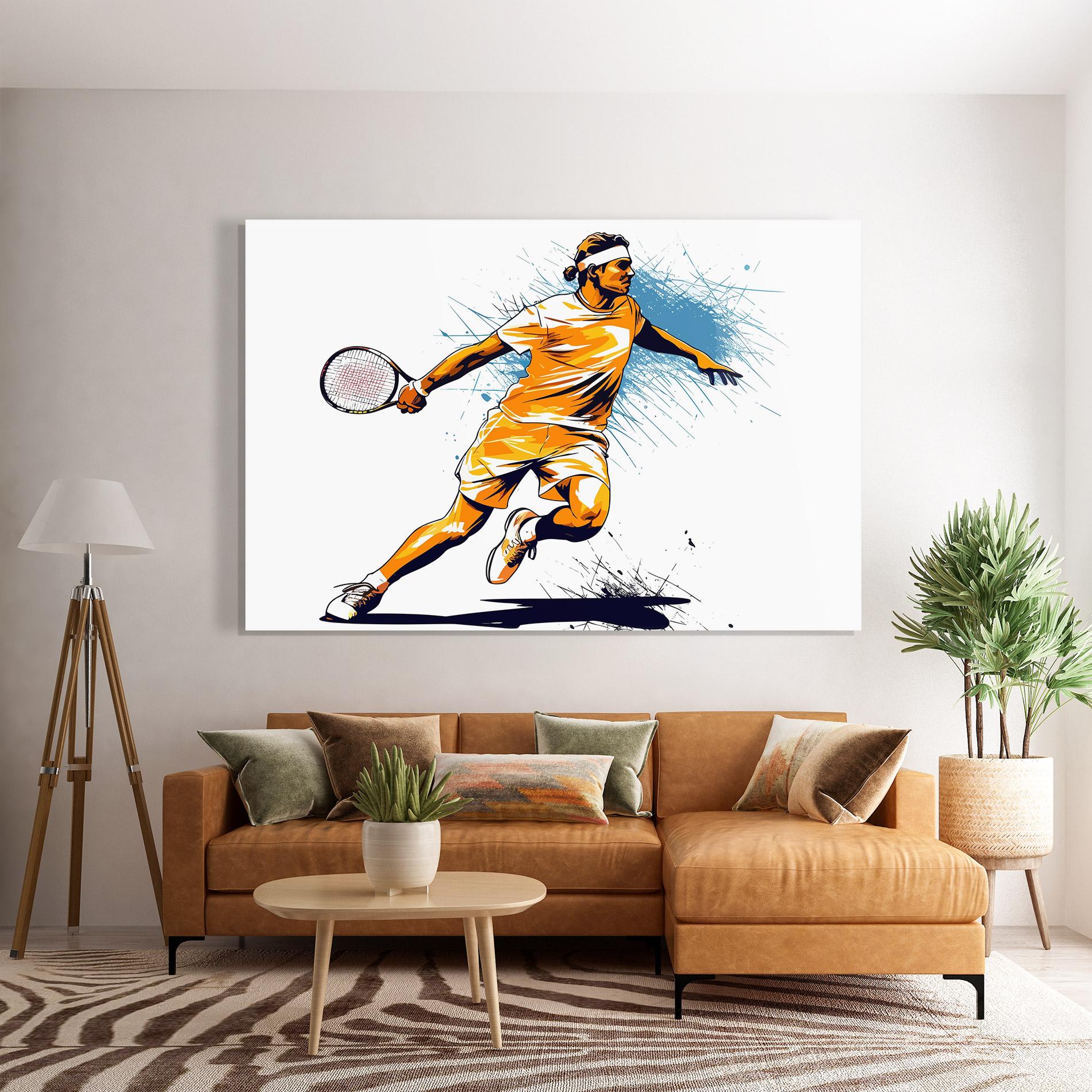Üvegkép Orange Blue Tennis mockup 7