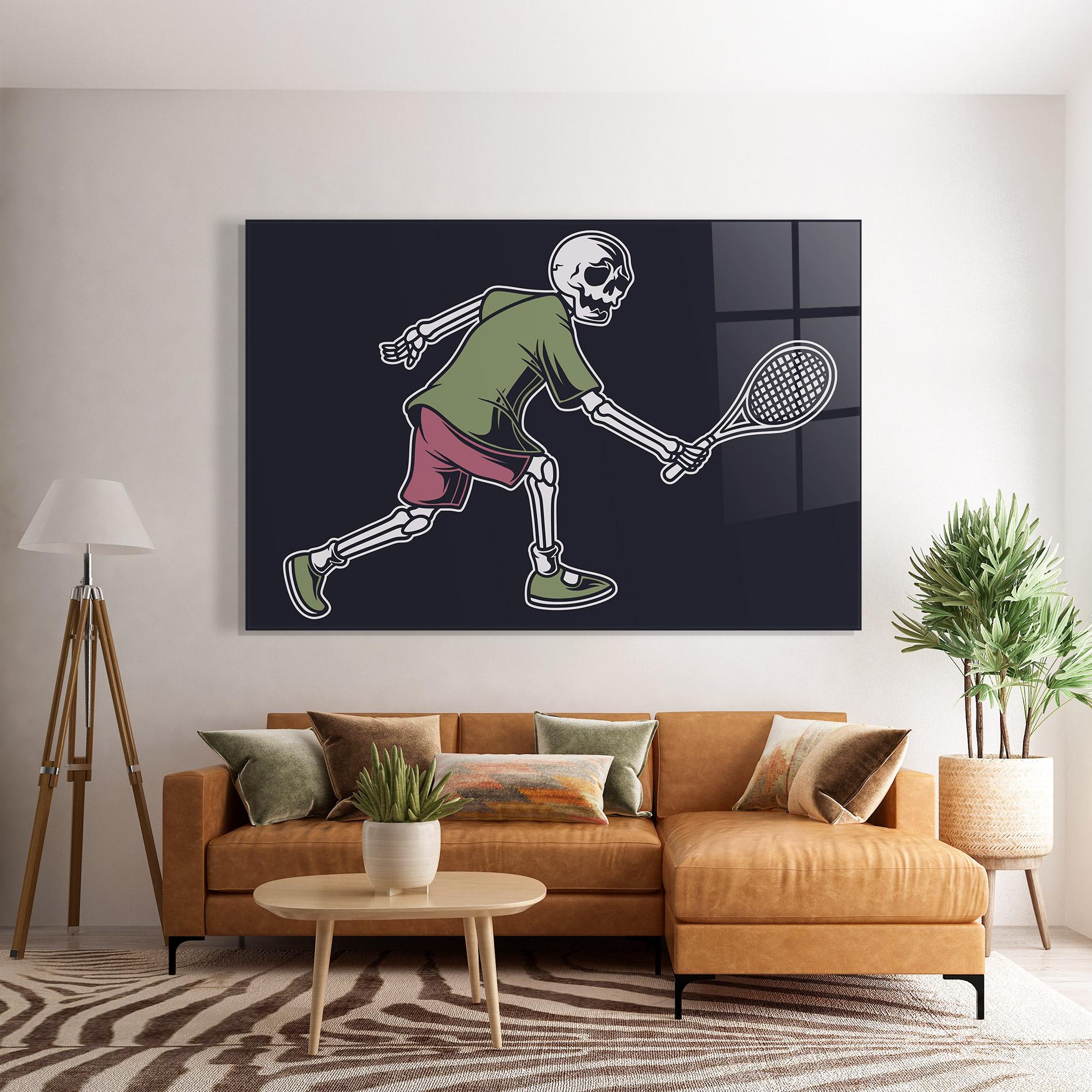 Üvegkép Skull Tennis mockup 7