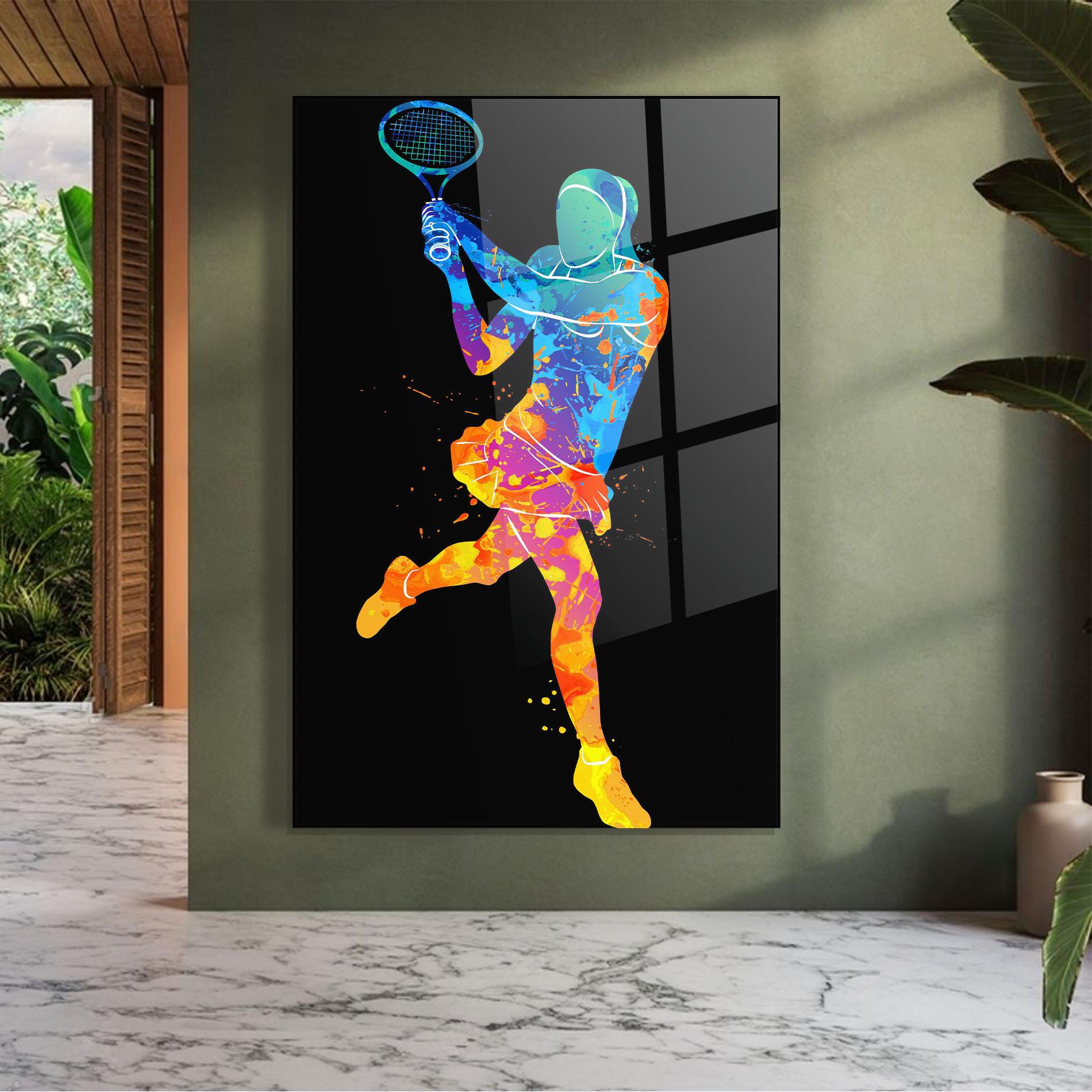 Üvegkép Blue Orange Tennis mockup 7