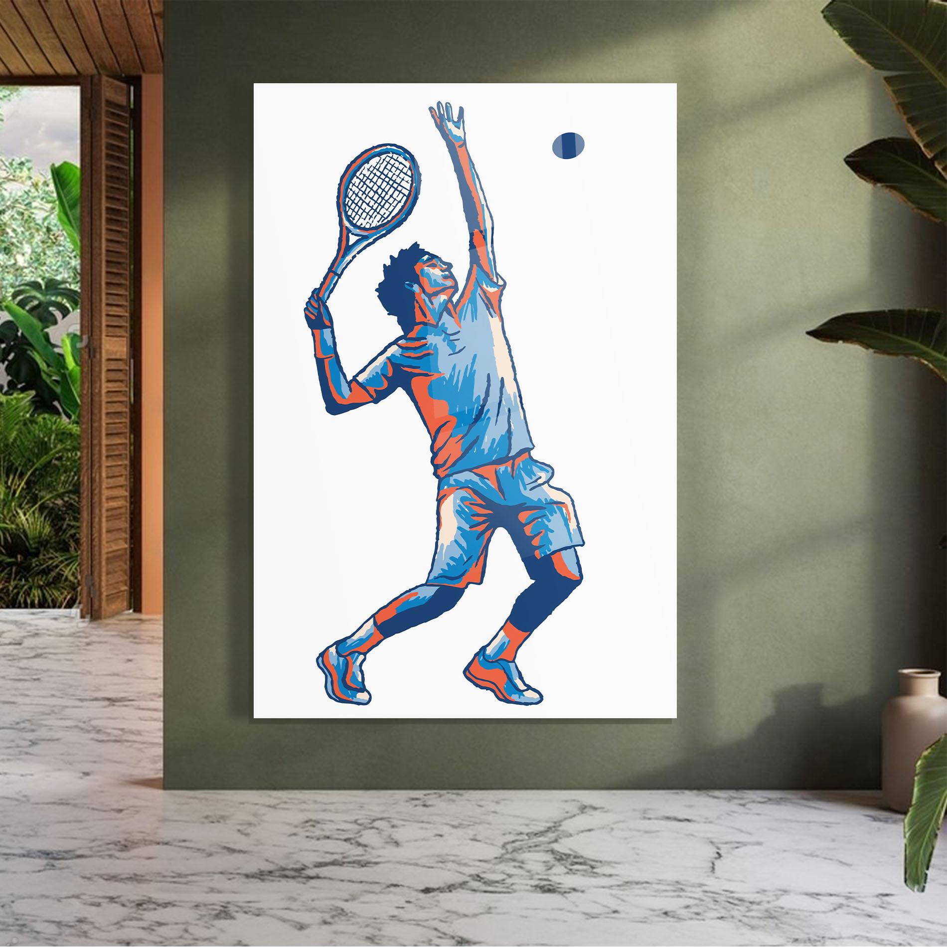 Üvegkép Blue Red Tennis mockup 7