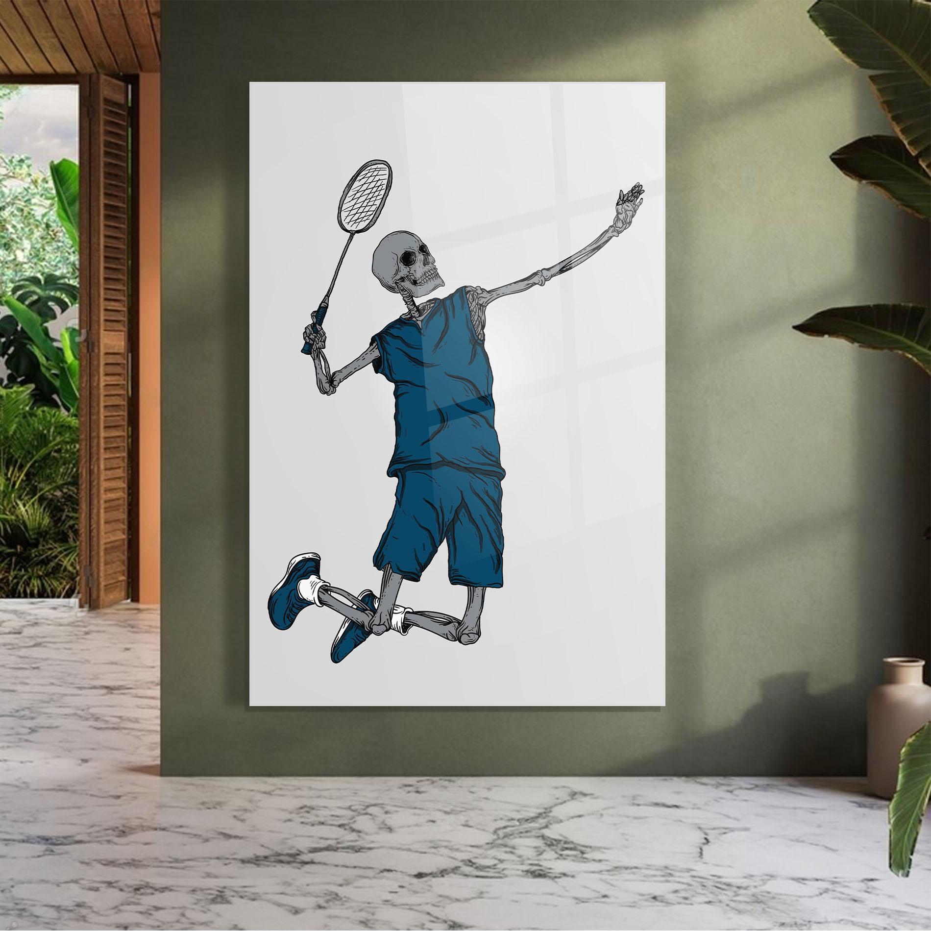 Üvegkép Blue Skull Tennis mockup 7