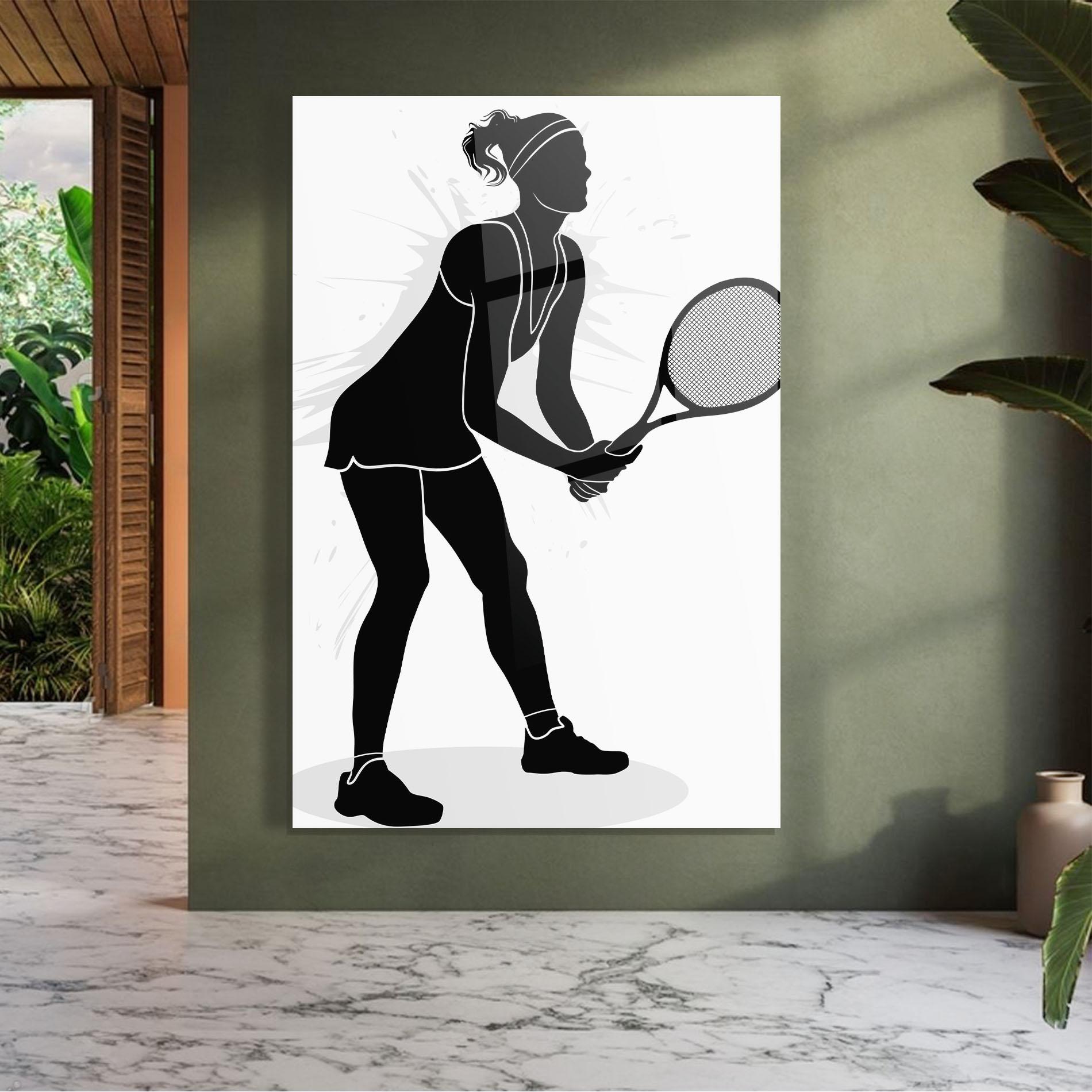 Üvegkép Female Tennis Player mockup 7