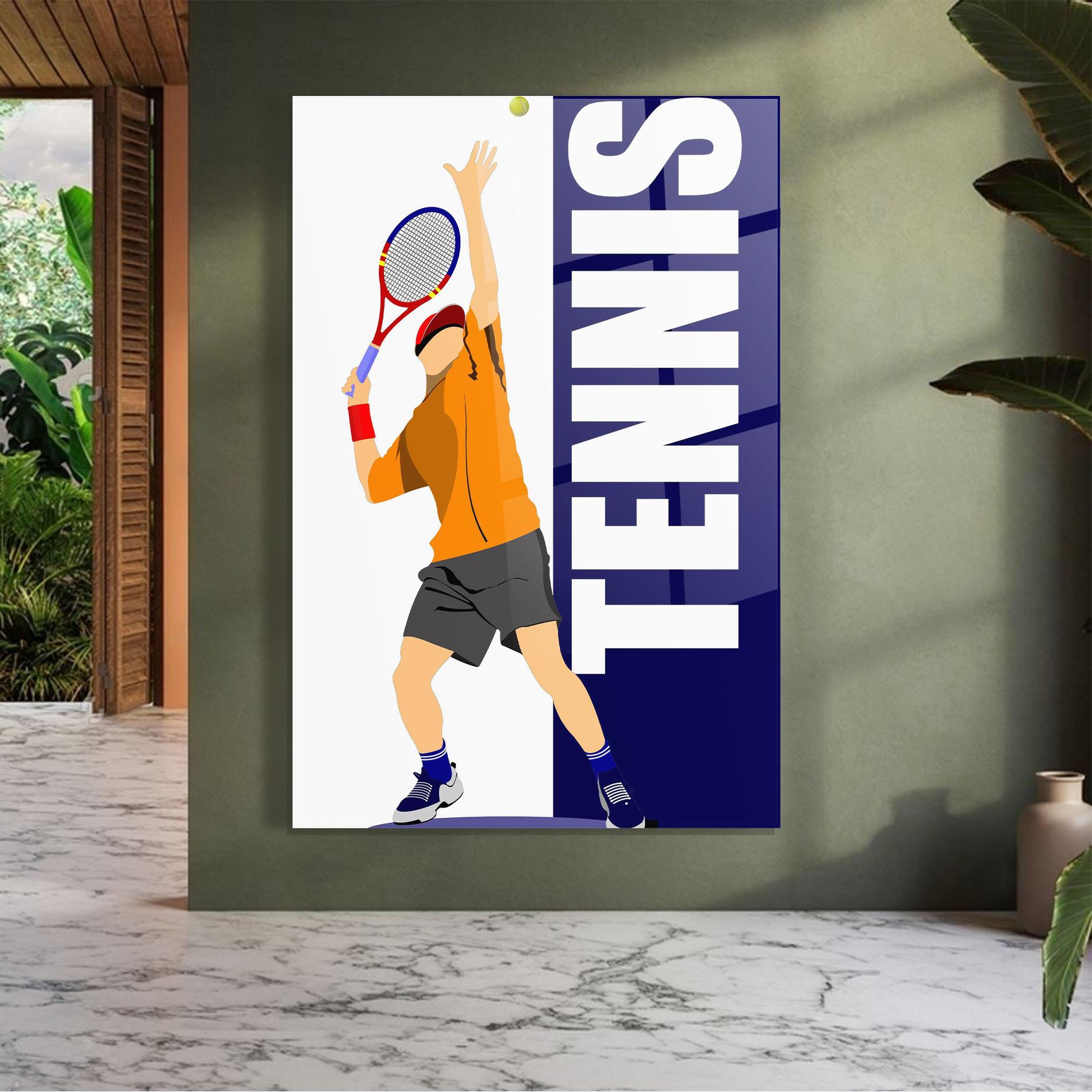 Üvegkép Orange Tennis Player mockup 7