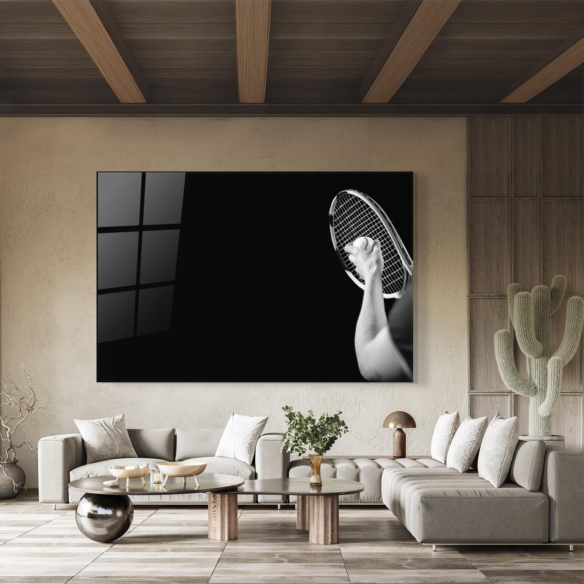 Üvegkép Grey Tennis Racket mockup 8