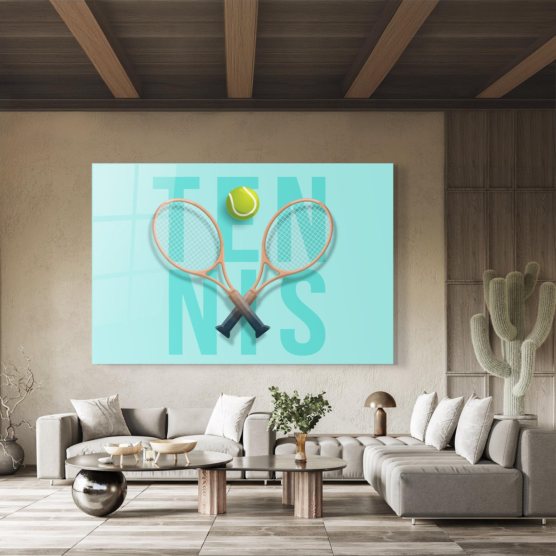 Üvegkép Light Blue Tennis mockup 8