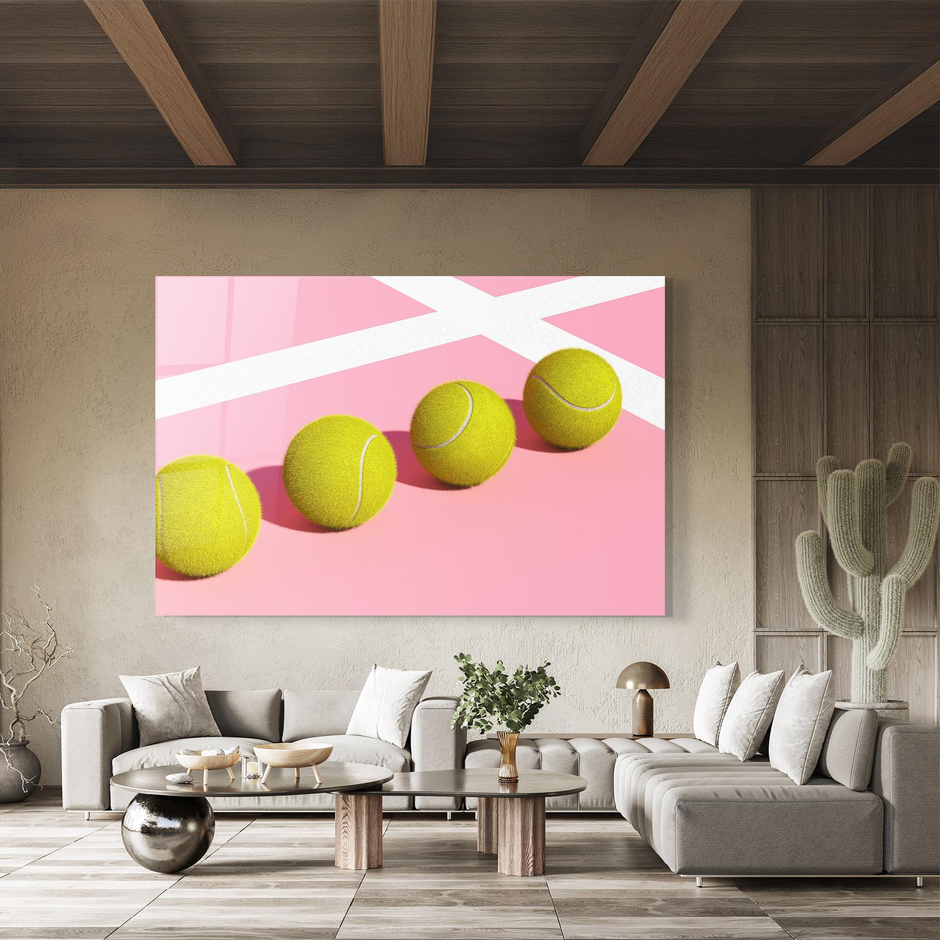 Üvegkép Tennis Balls On Pink mockup 8