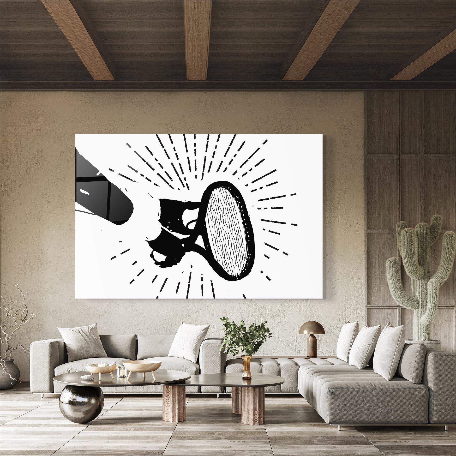 Üvegkép Tennis Black Line mockup 8