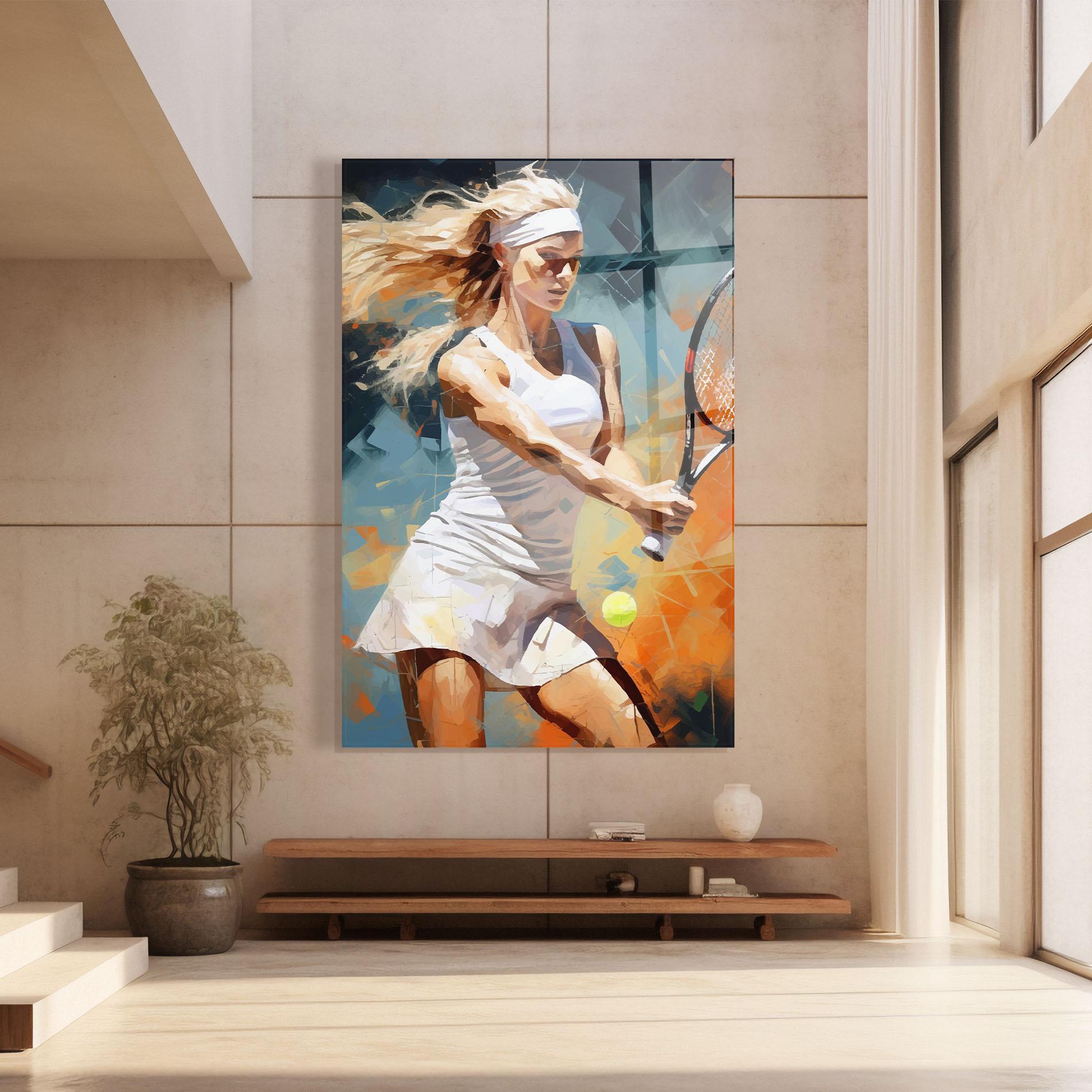 Üvegkép Blonde Tennis Girl mockup 8