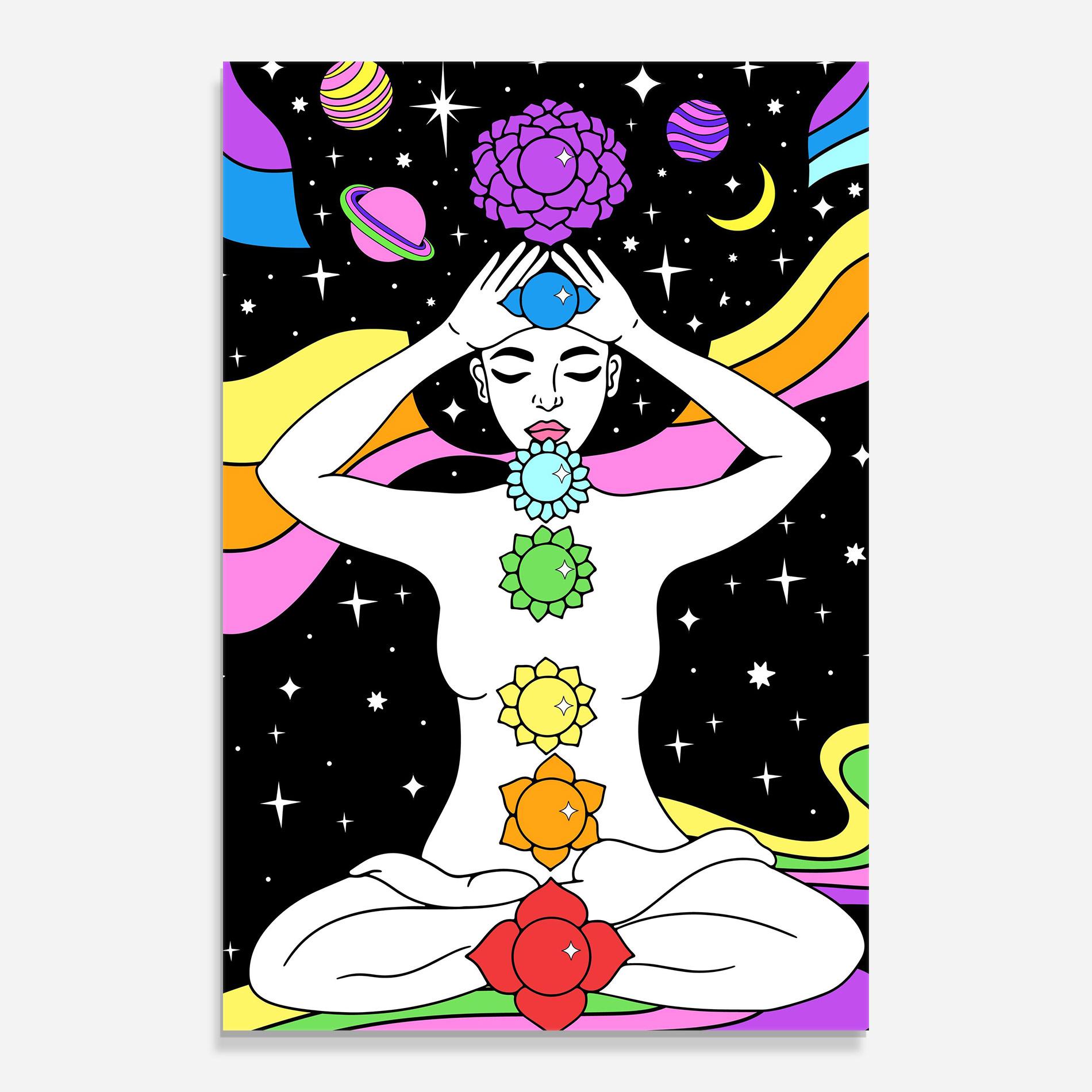 Üvegkép Chakras Meditation mockup 0