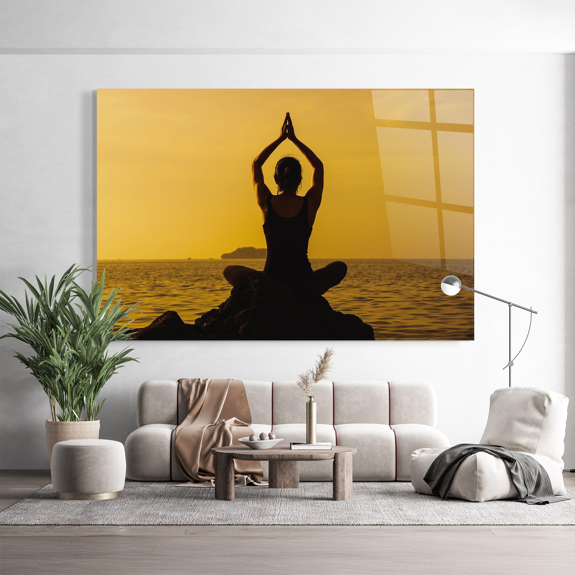 Üvegkép Meditation On Sunset mockup 9