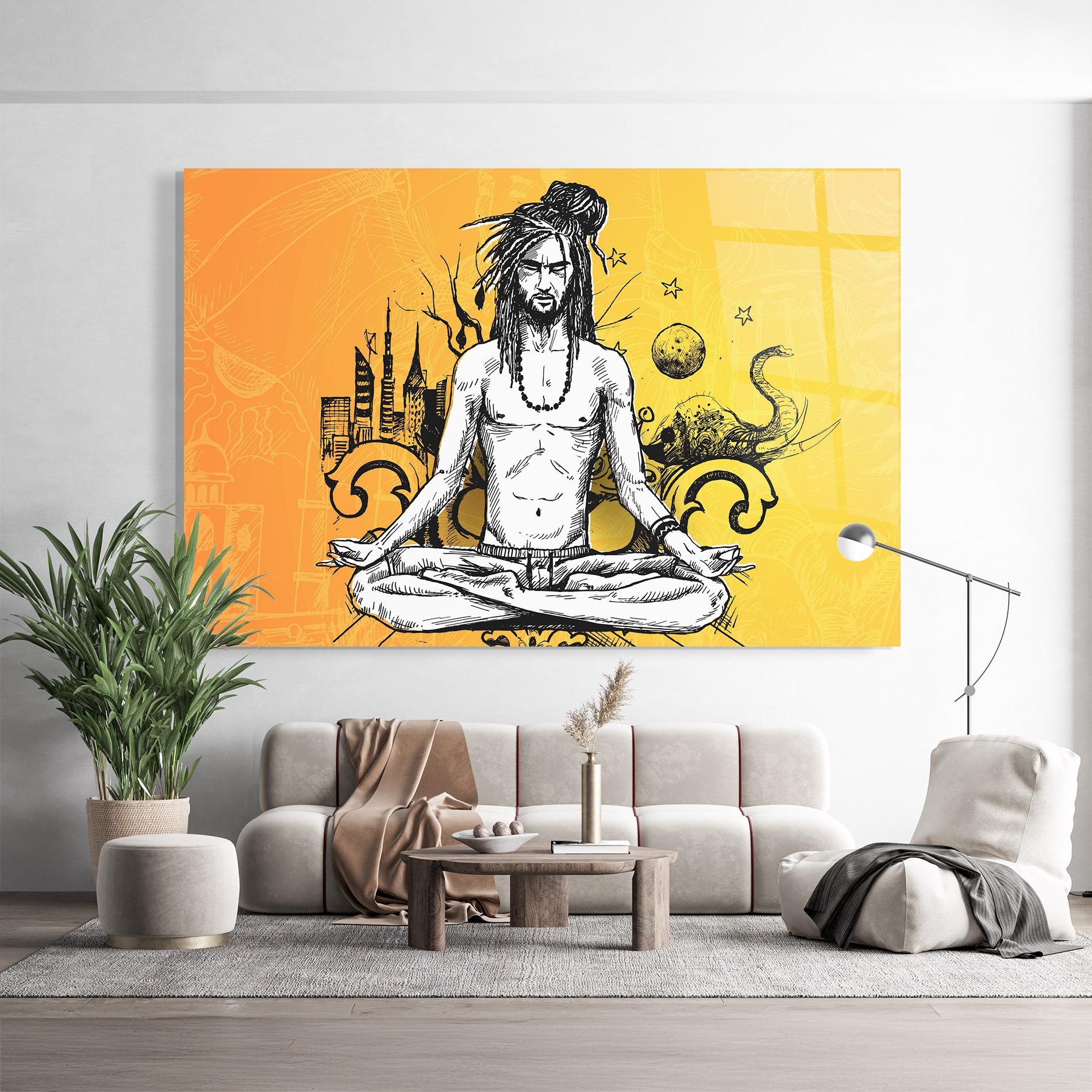 Üvegkép Orange Meditation mockup 9