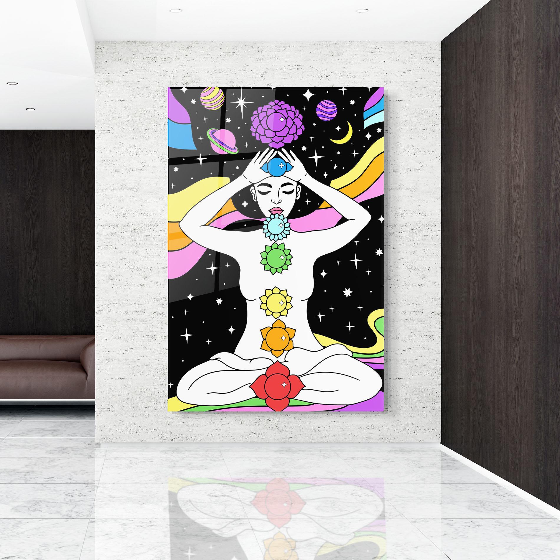 Üvegkép Chakras Meditation mockup 9