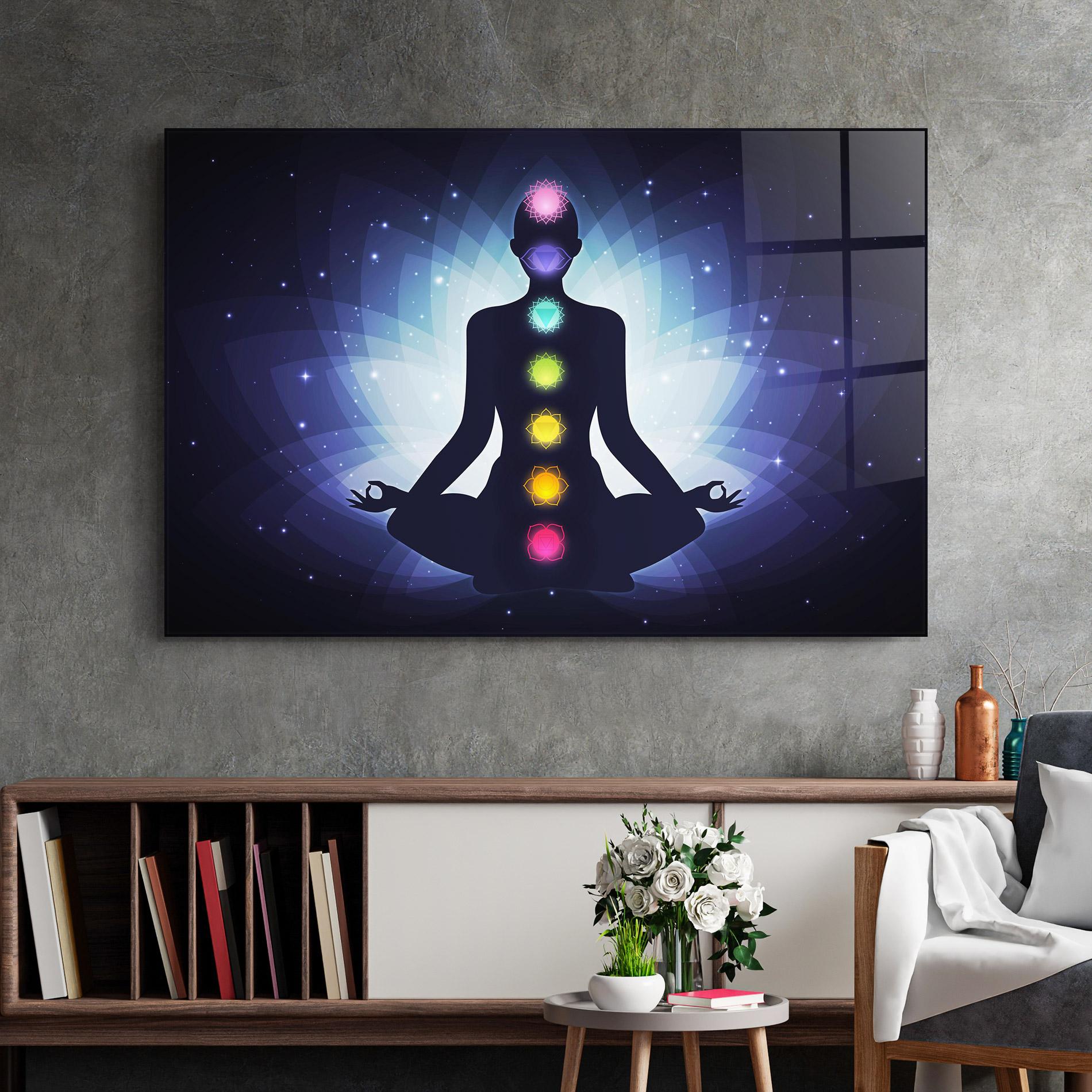 Üvegkép Flower Meditation mockup 2