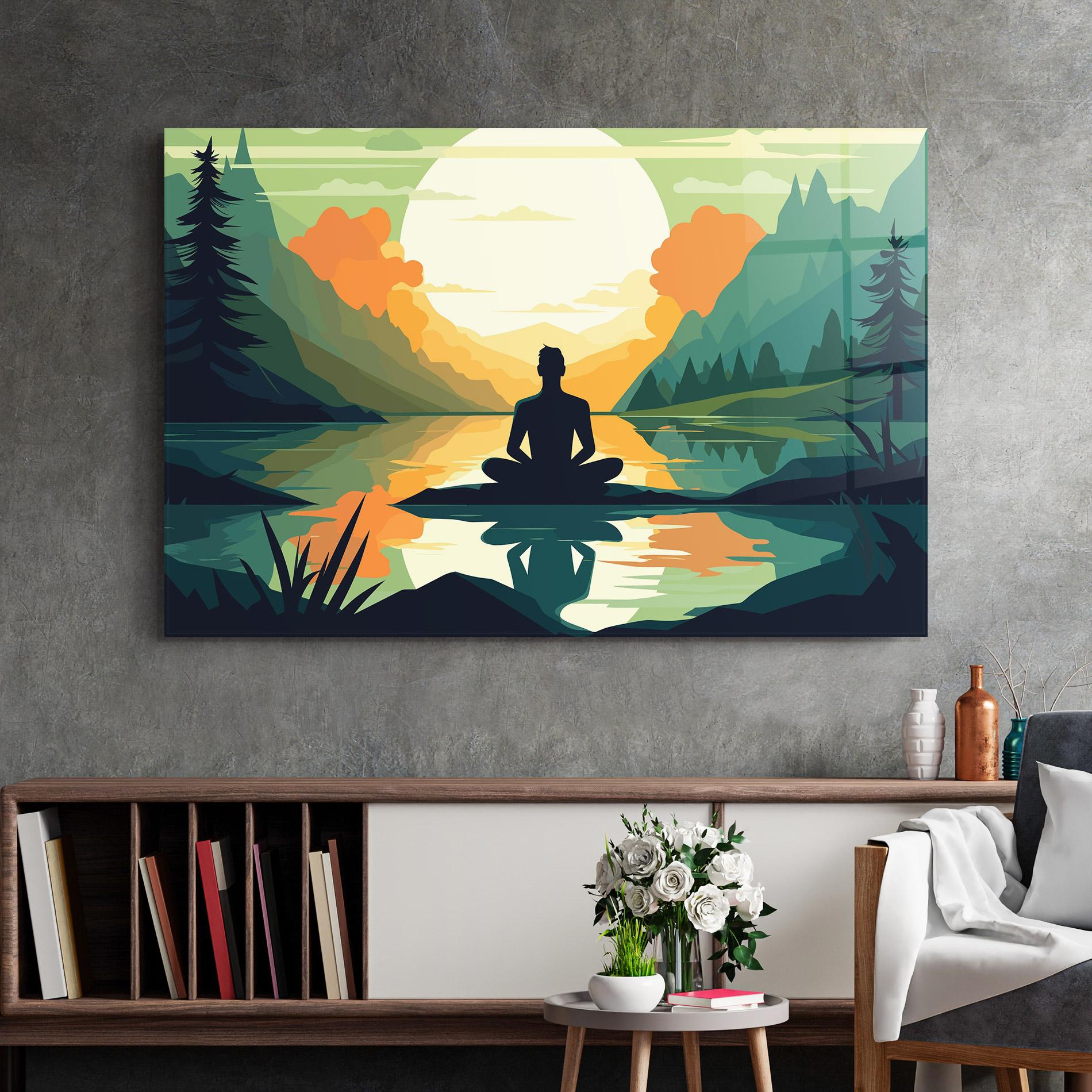 Üvegkép Forest Yoga mockup 2