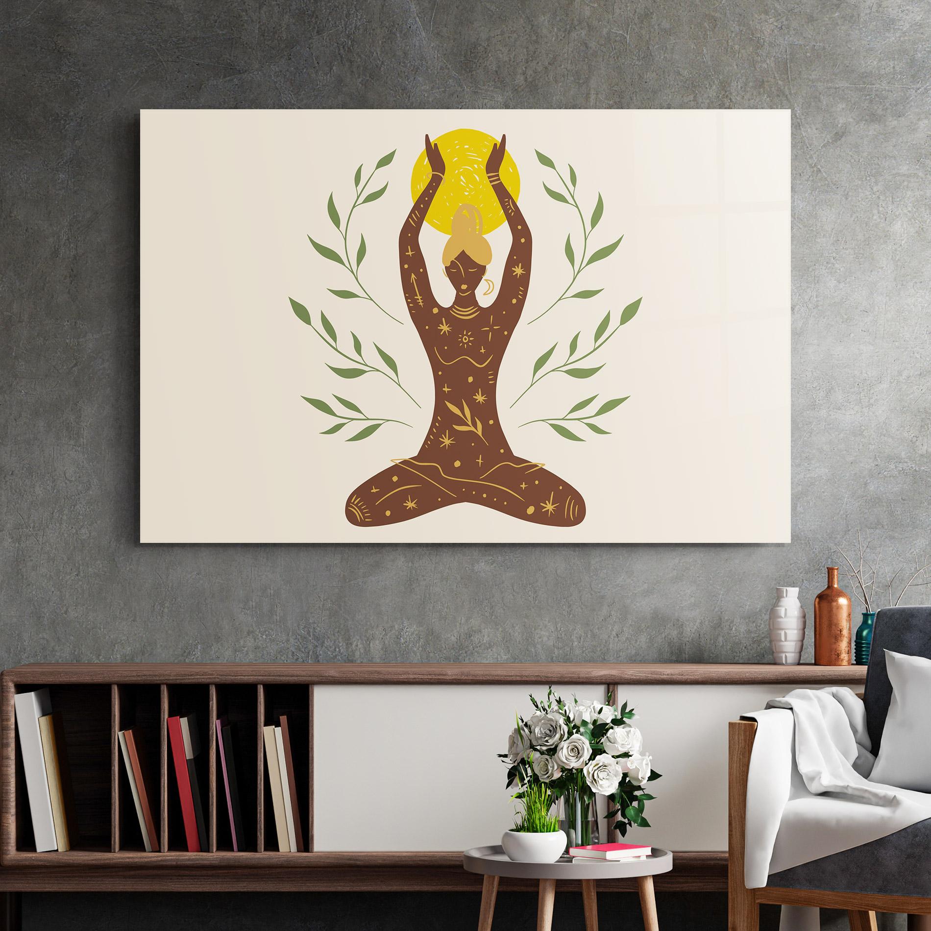 Üvegkép Moon Girl Yoga mockup 2