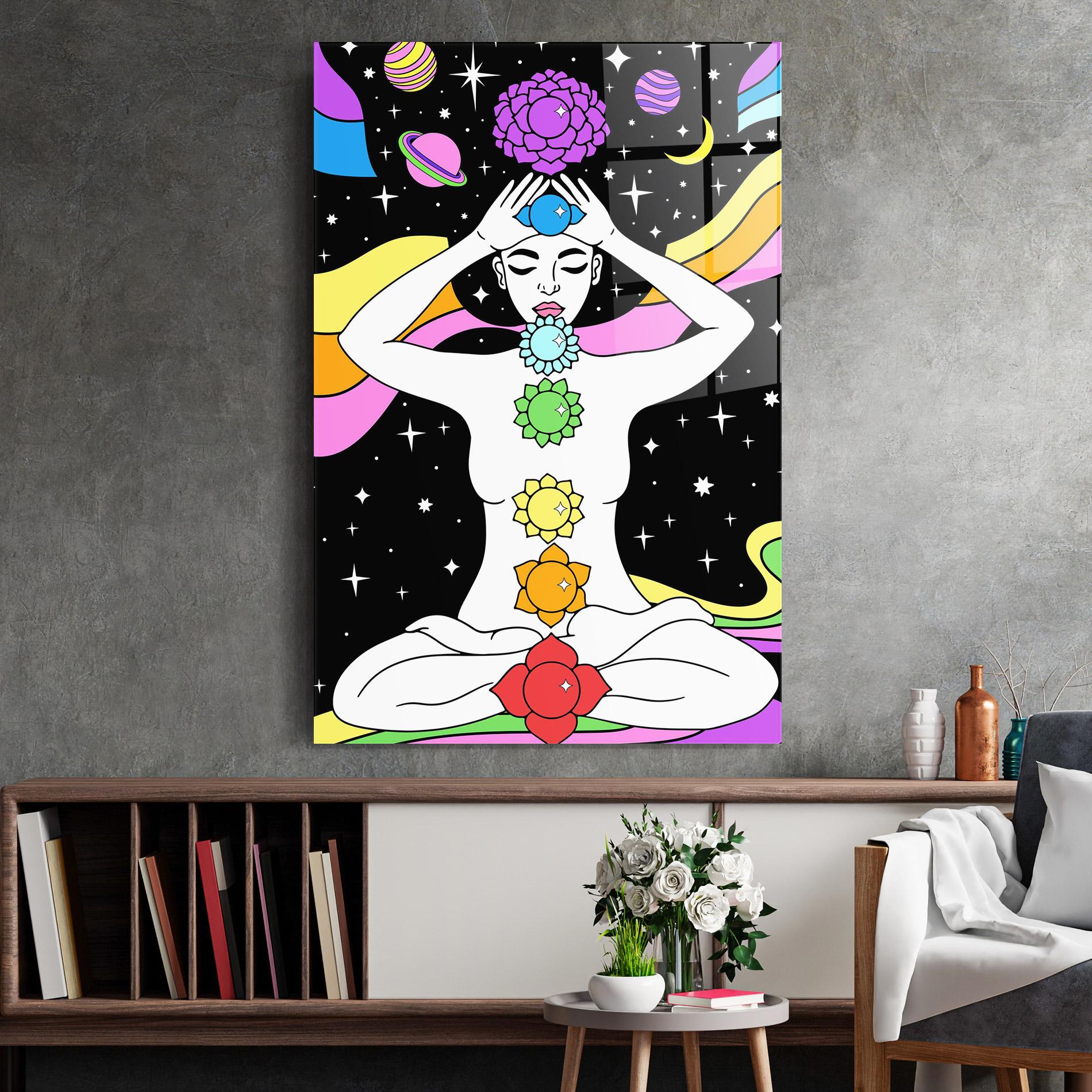 Üvegkép Chakras Meditation mockup 2