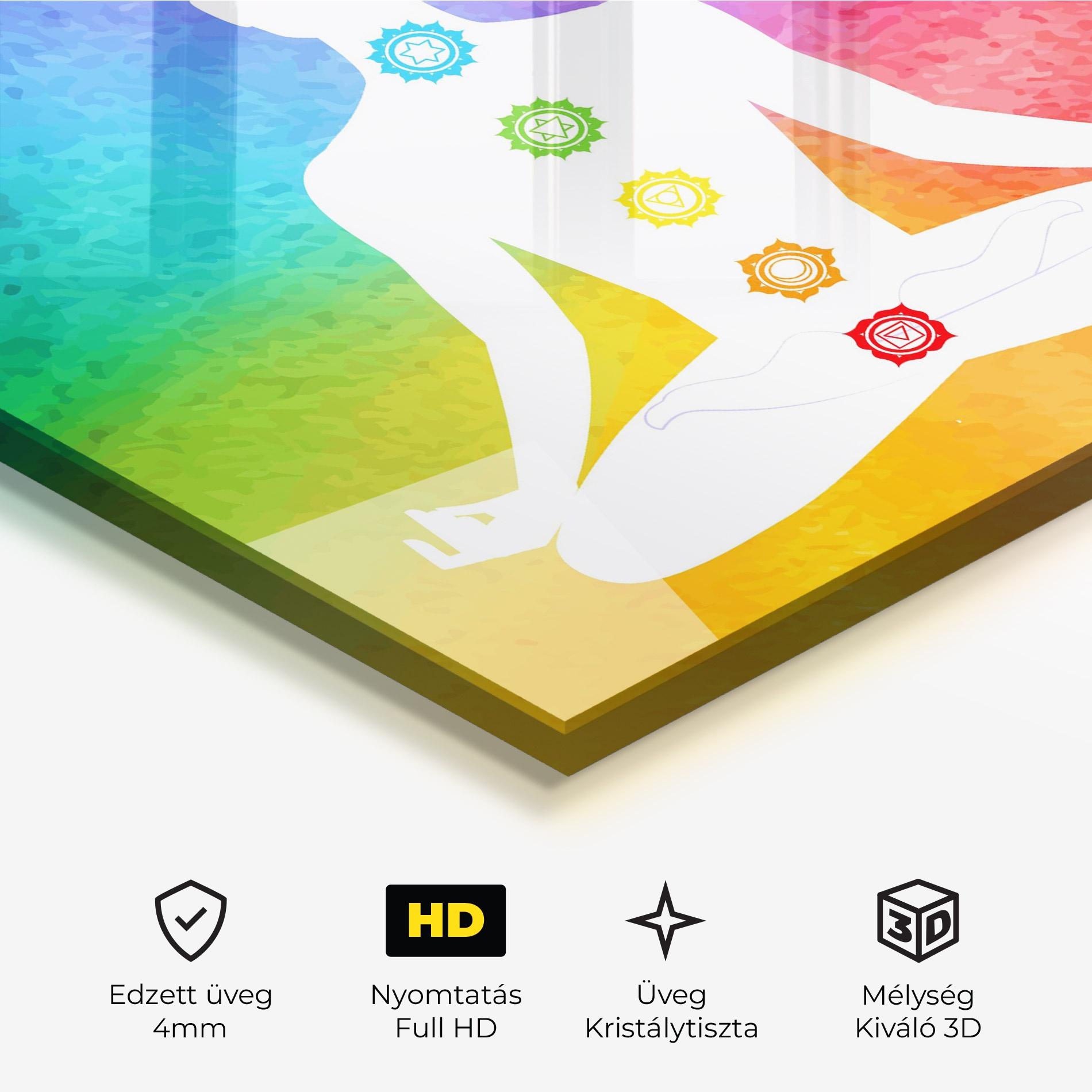 Üvegkép Colorful Yoga Pose mockup 3