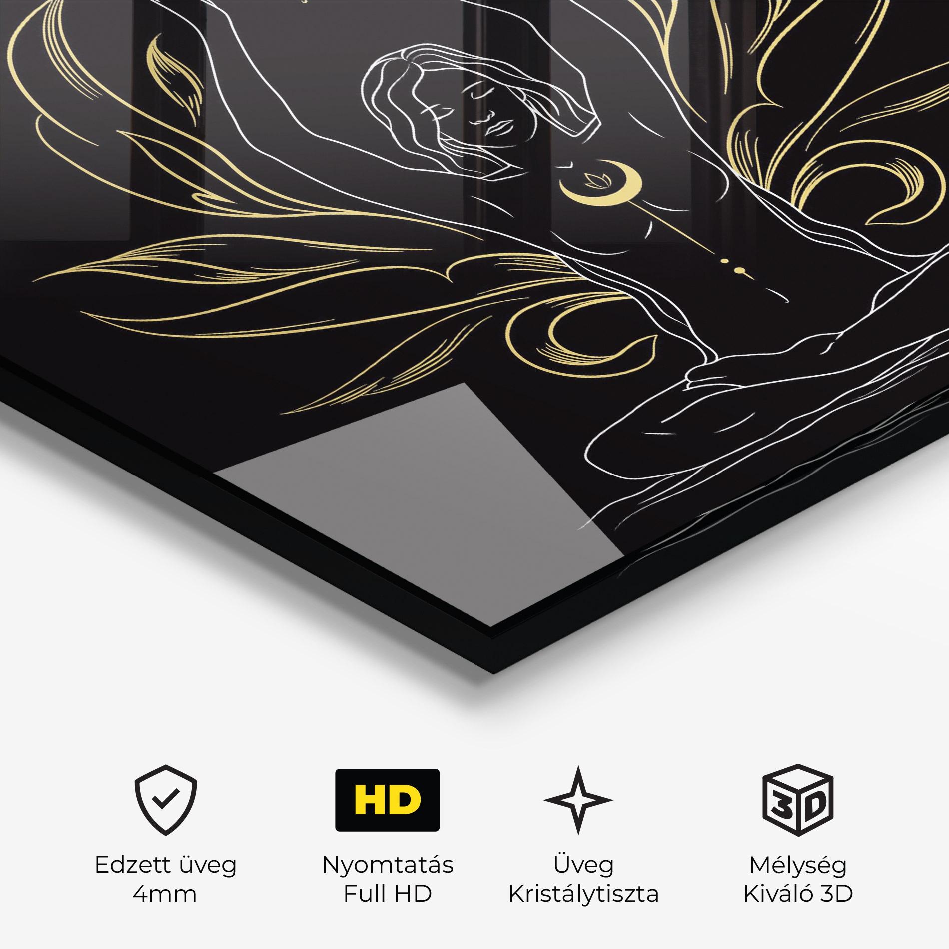 Üvegkép Gold Yoga Pose mockup 3