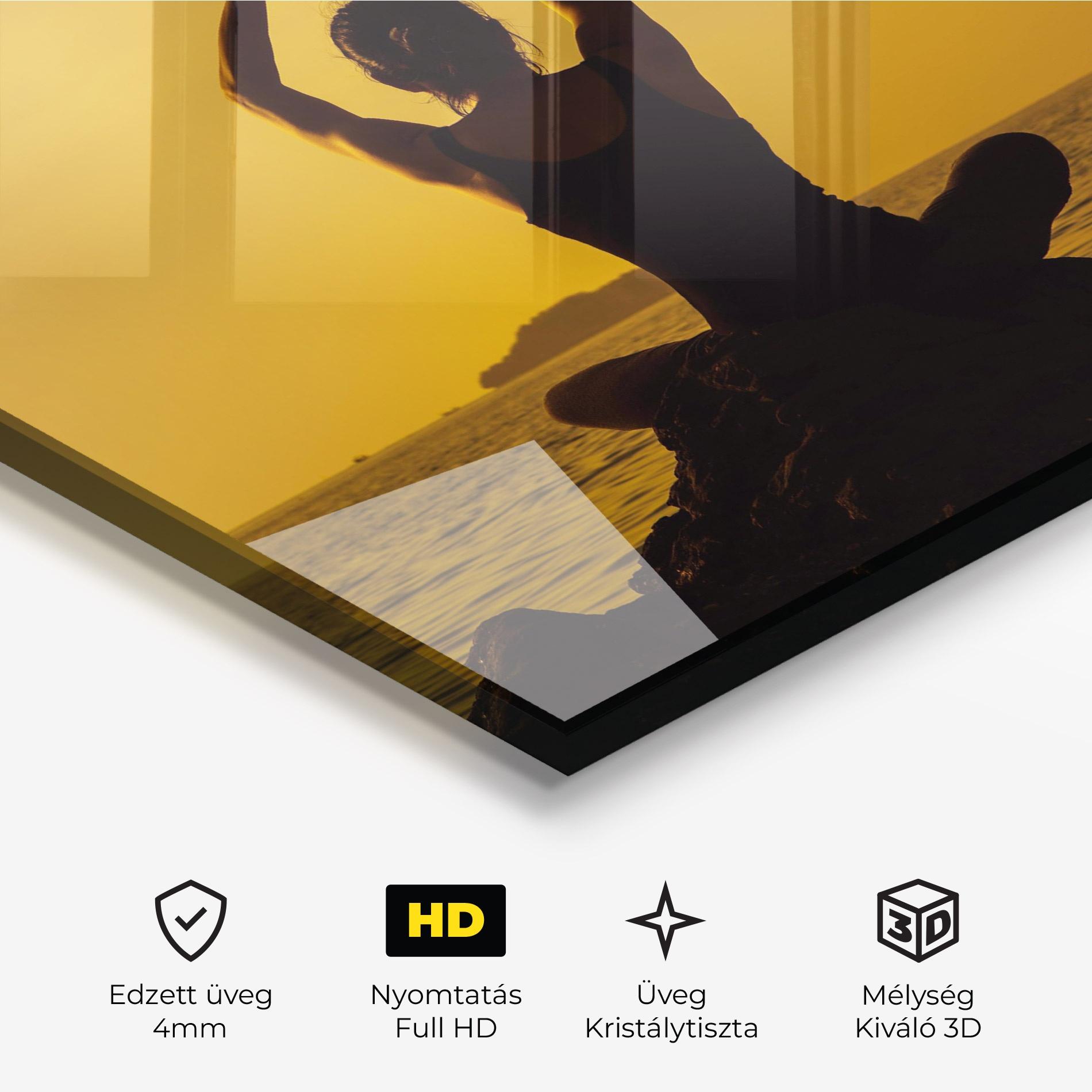 Üvegkép Meditation On Sunset mockup 3