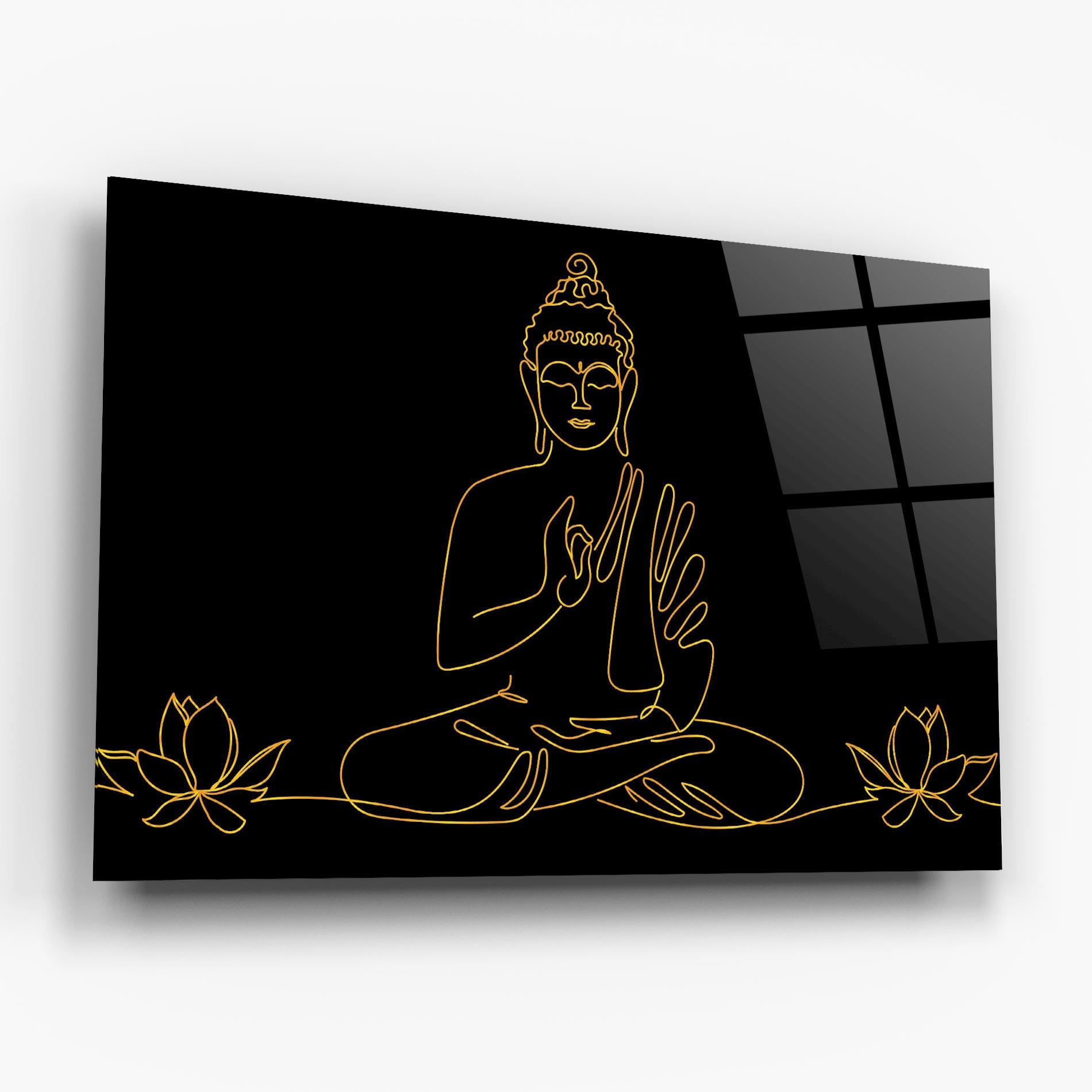 Üvegkép Buddha Gold Line mockup 6