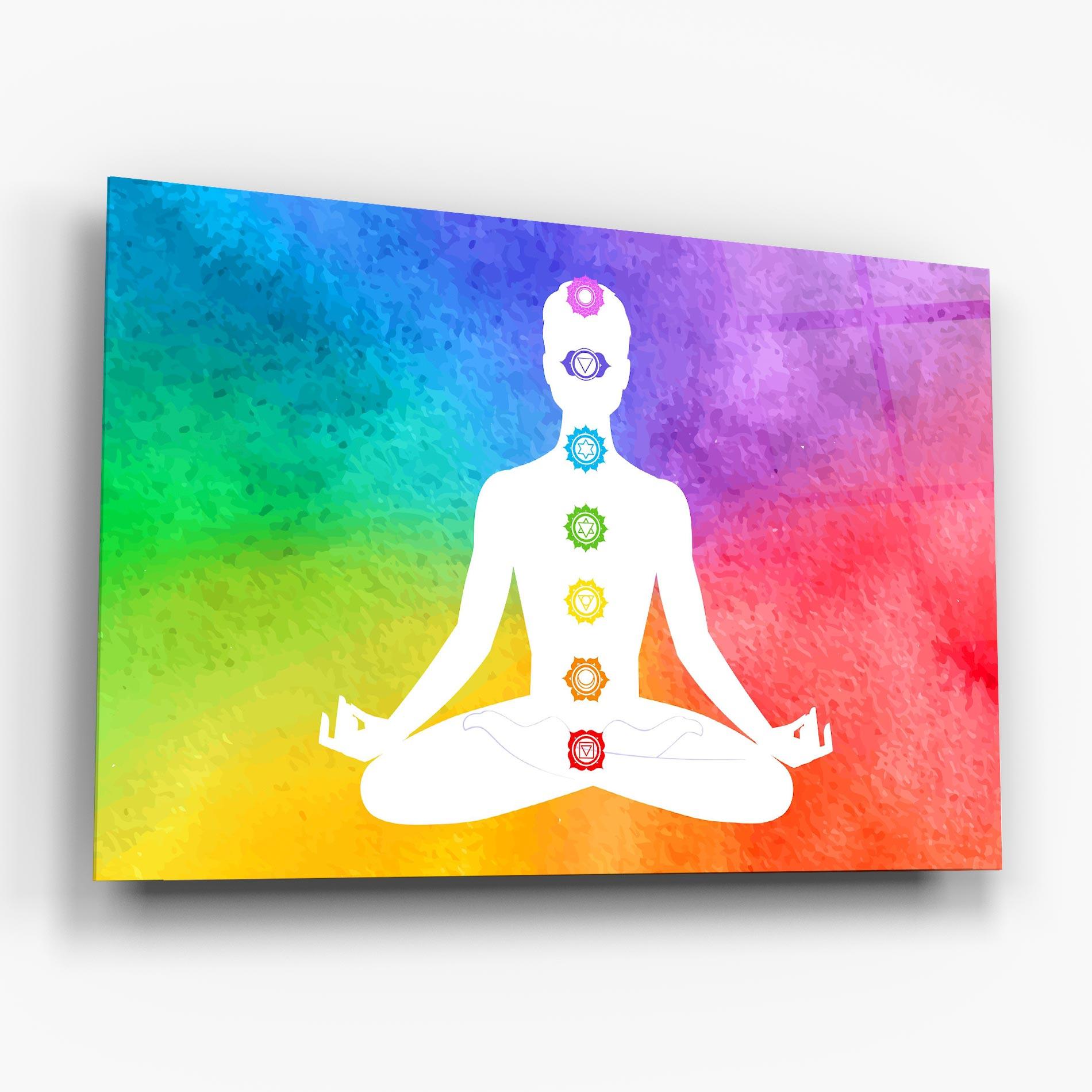 Üvegkép Colorful Yoga Pose mockup 6