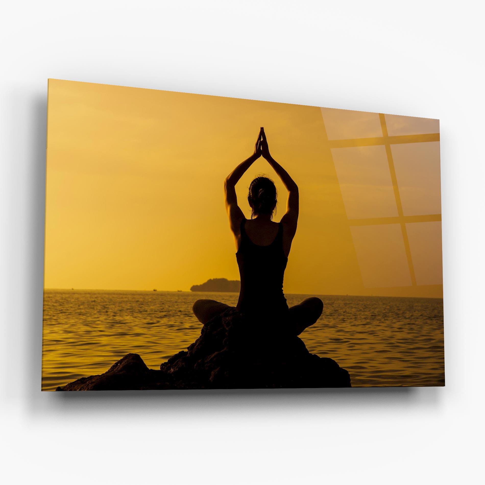 Üvegkép Meditation On Sunset mockup 6