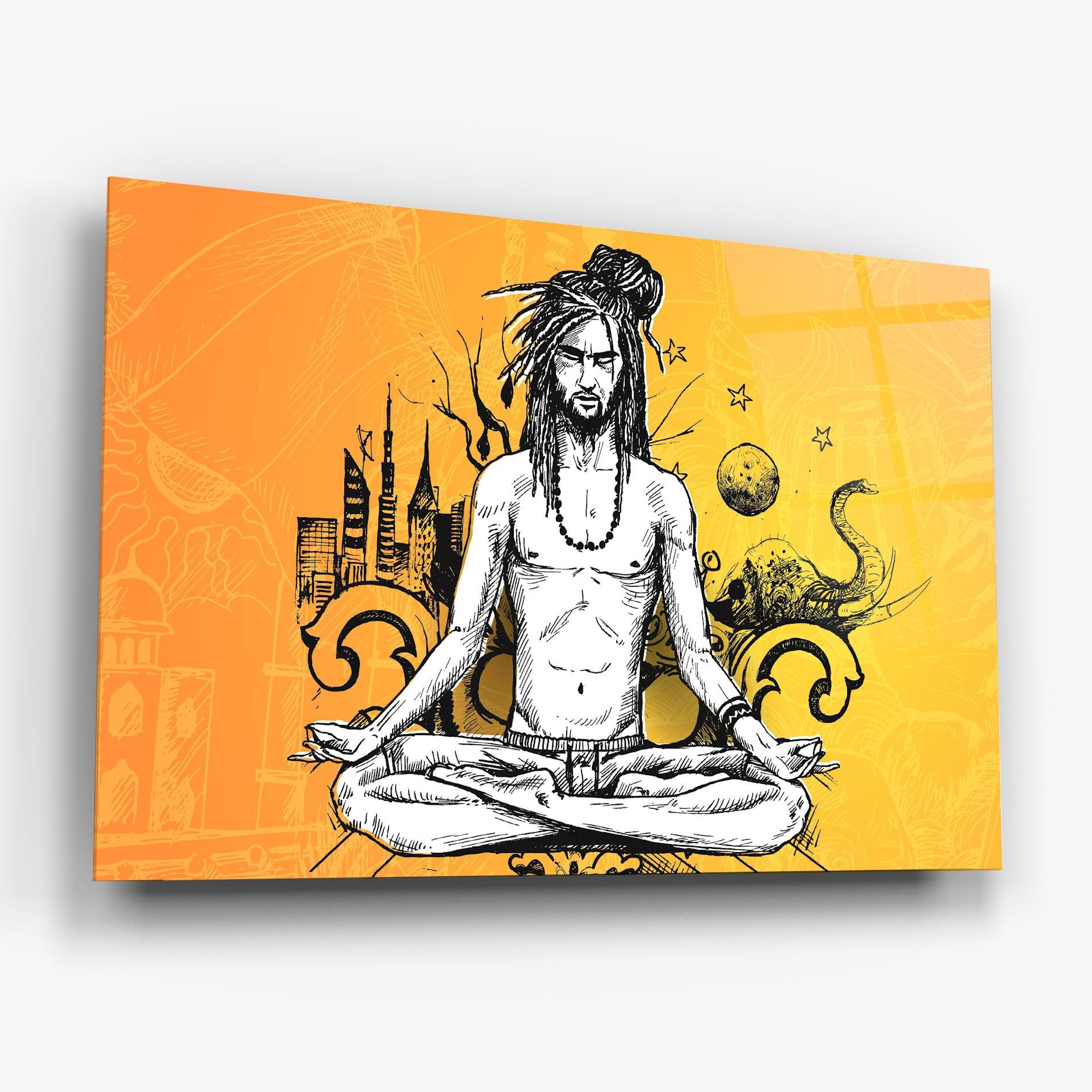 Üvegkép Orange Meditation mockup 6