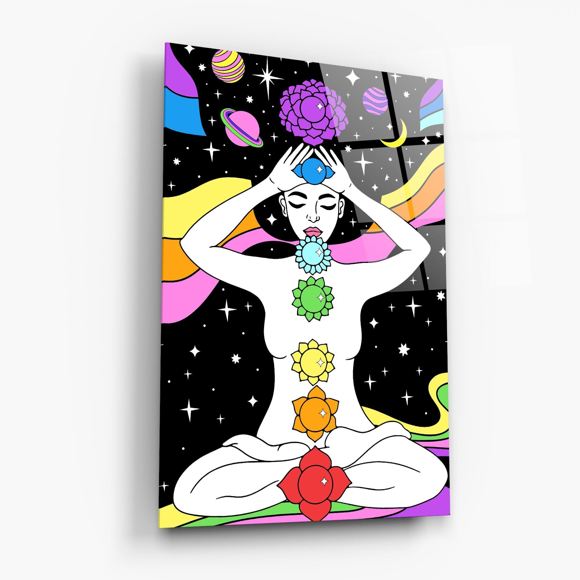 Üvegkép Chakras Meditation mockup 6