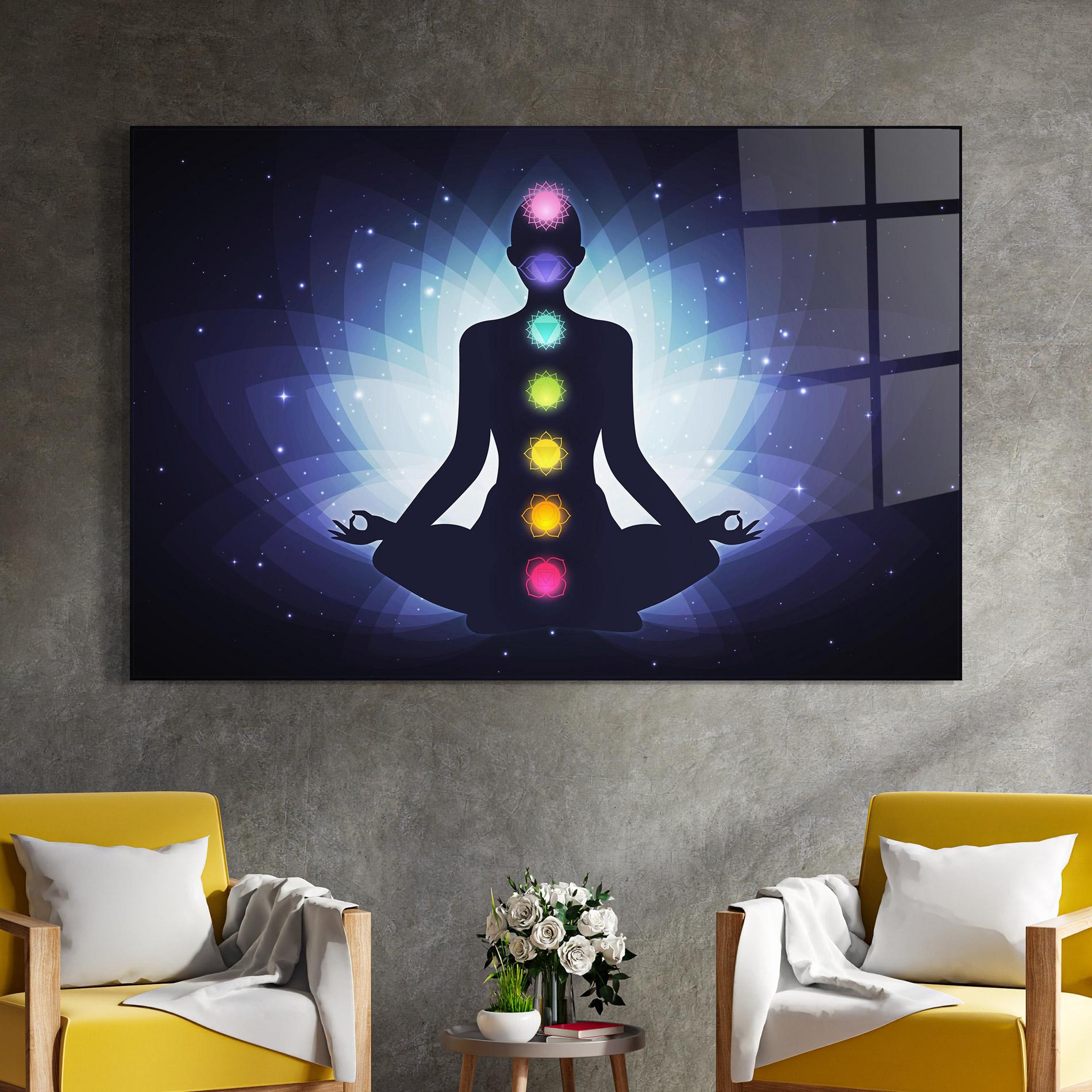 Üvegkép Flower Meditation mockup 4