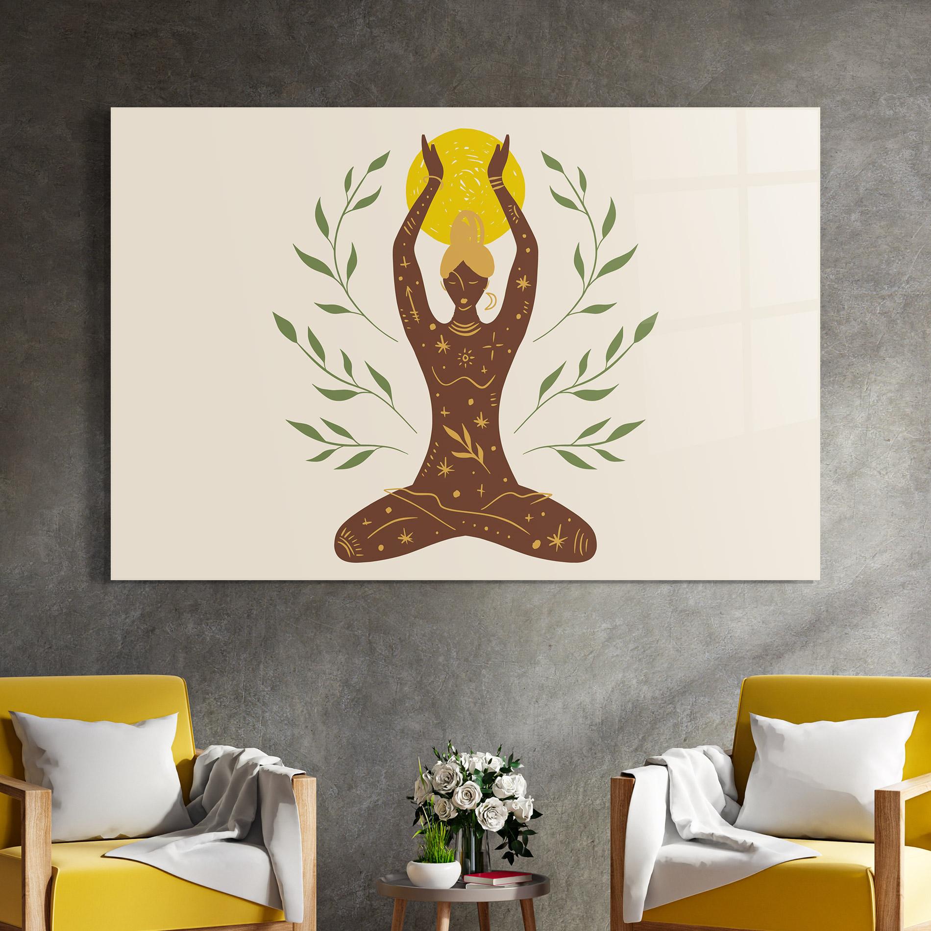 Üvegkép Moon Girl Yoga mockup 4