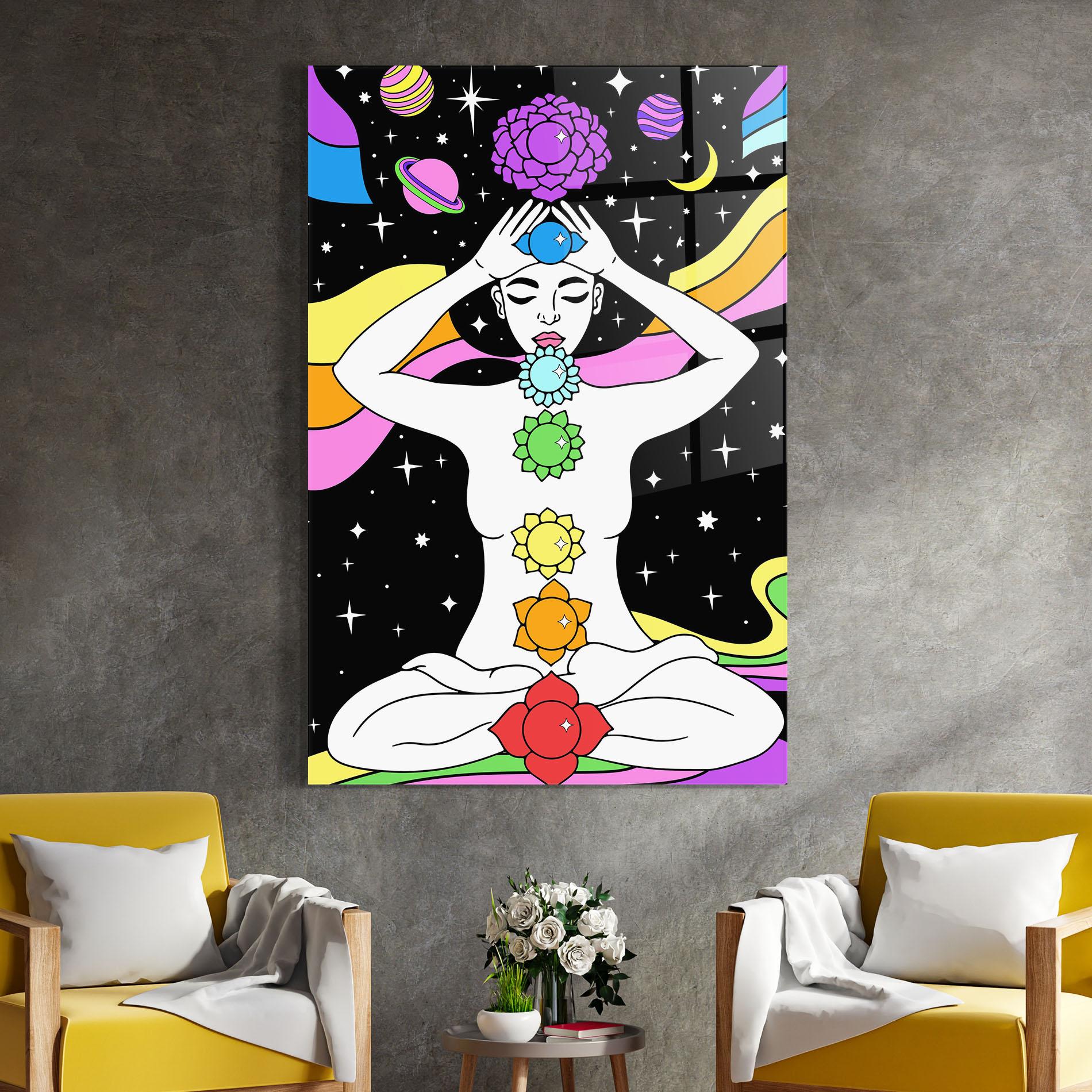 Üvegkép Chakras Meditation mockup 4
