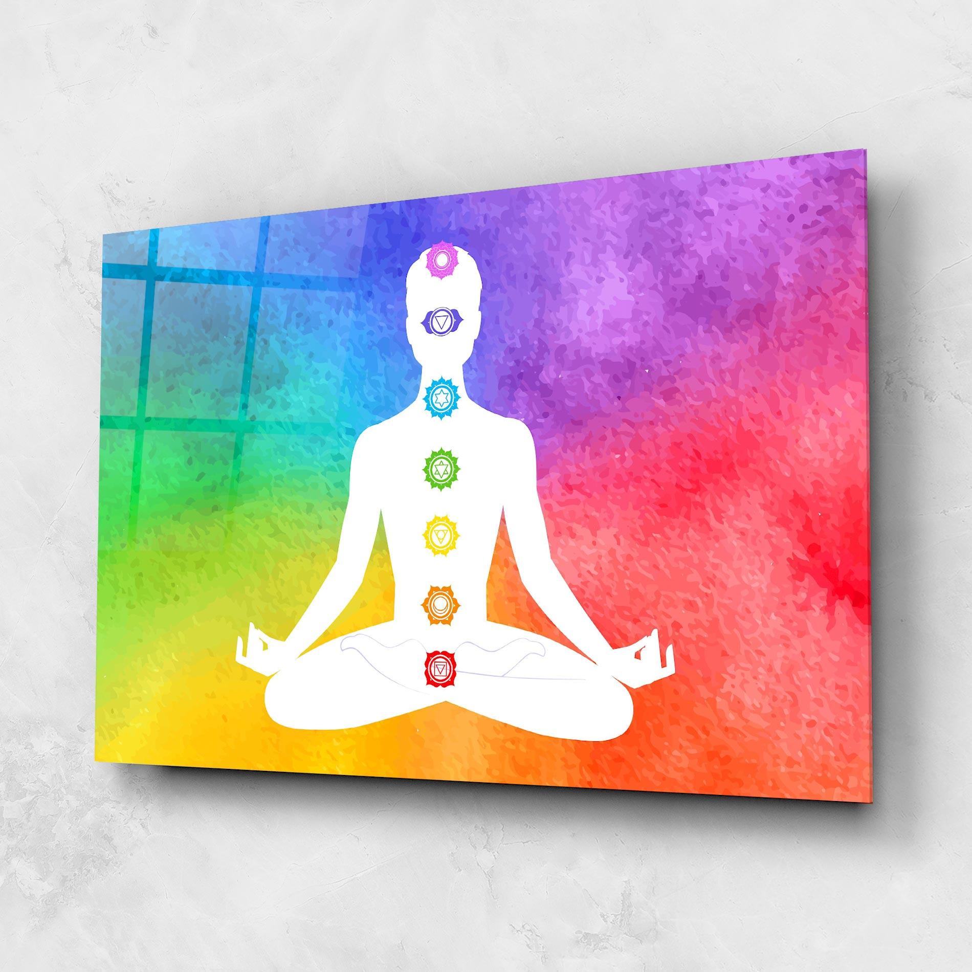 Üvegkép Colorful Yoga Pose mockup 1