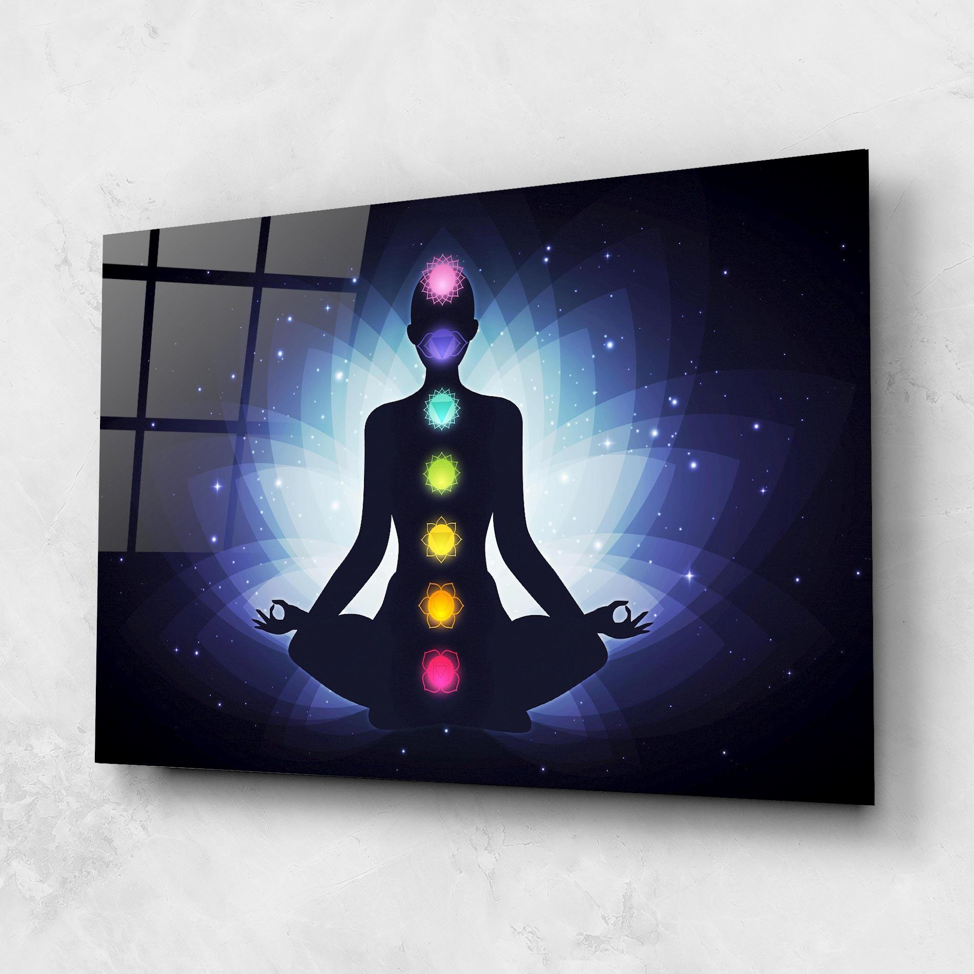 Üvegkép Flower Meditation mockup 1