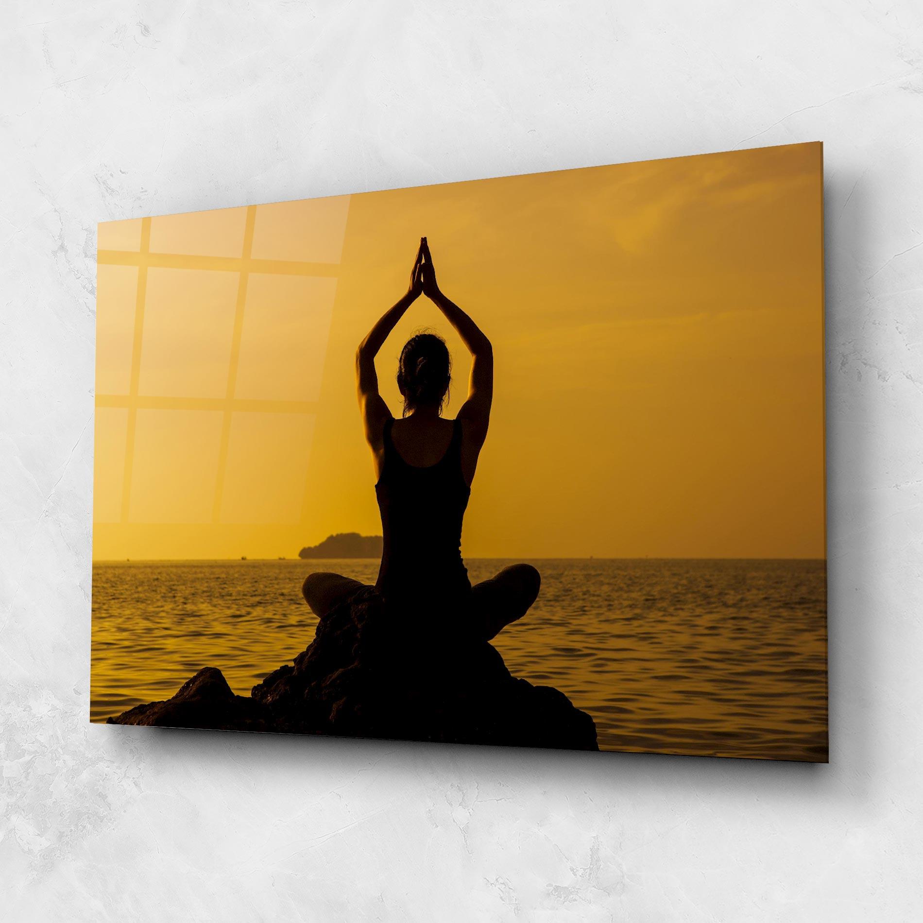 Üvegkép Meditation On Sunset mockup 1