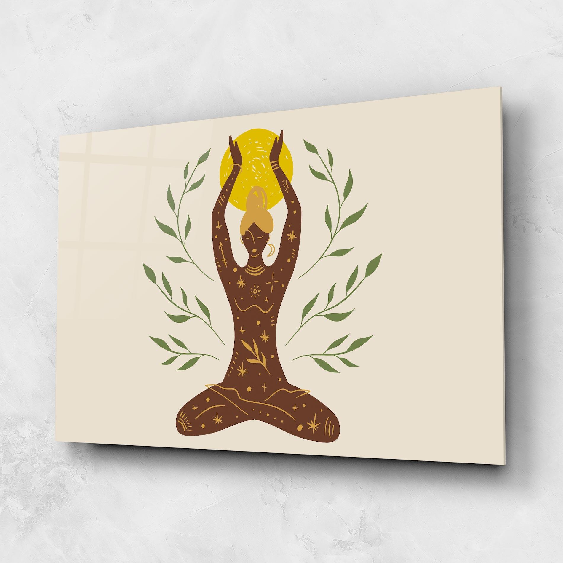 Üvegkép Moon Girl Yoga mockup 1