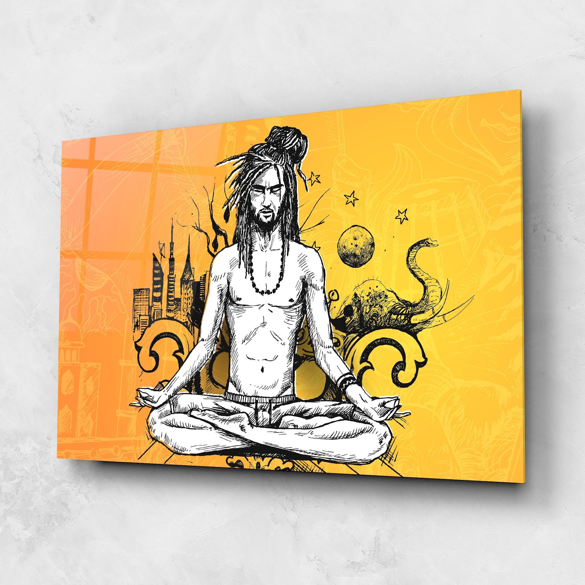 Üvegkép Orange Meditation mockup 1
