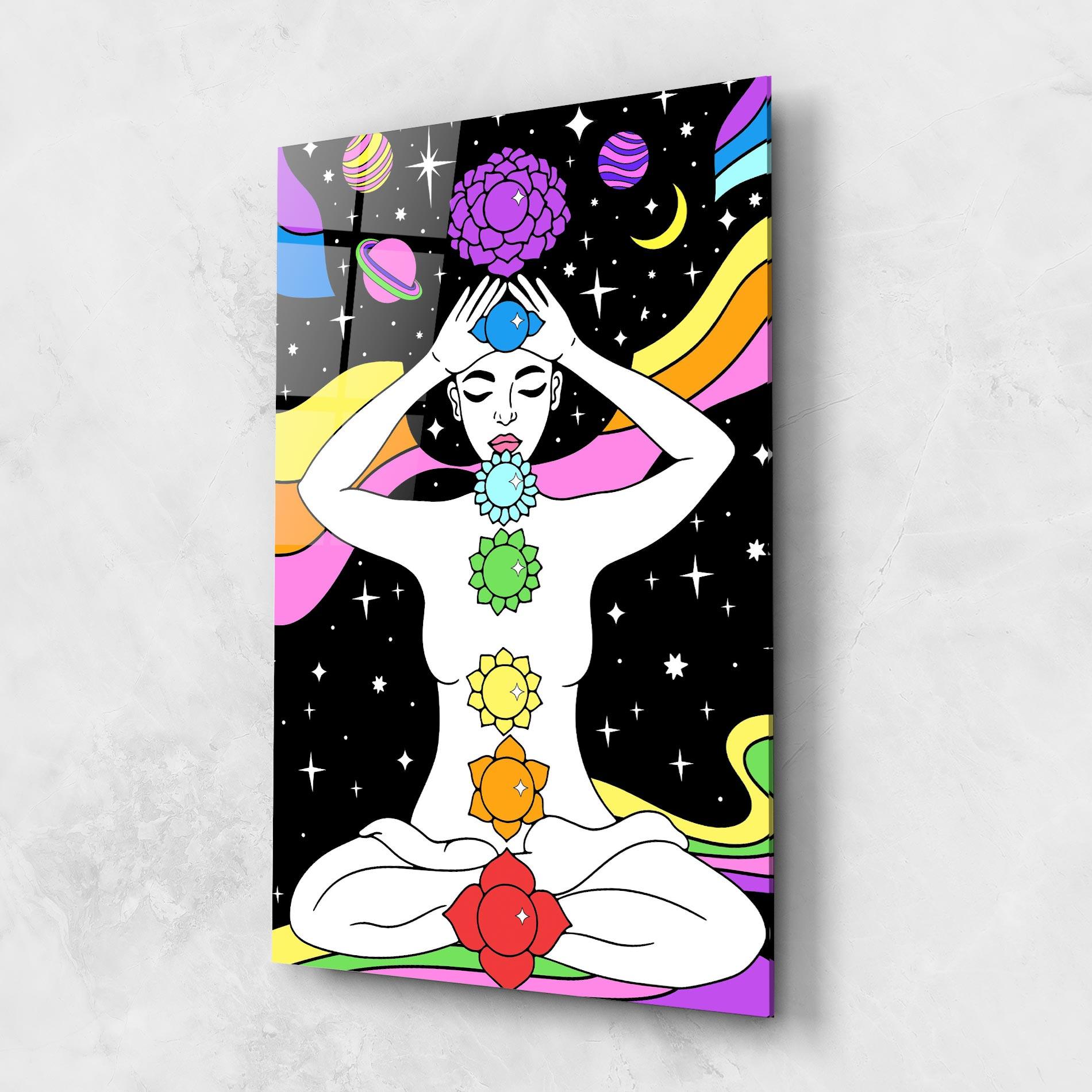 Üvegkép Chakras Meditation mockup 1