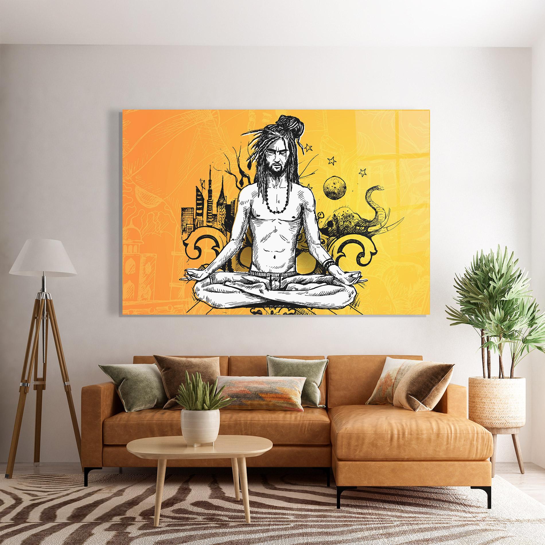 Üvegkép Orange Meditation mockup 7