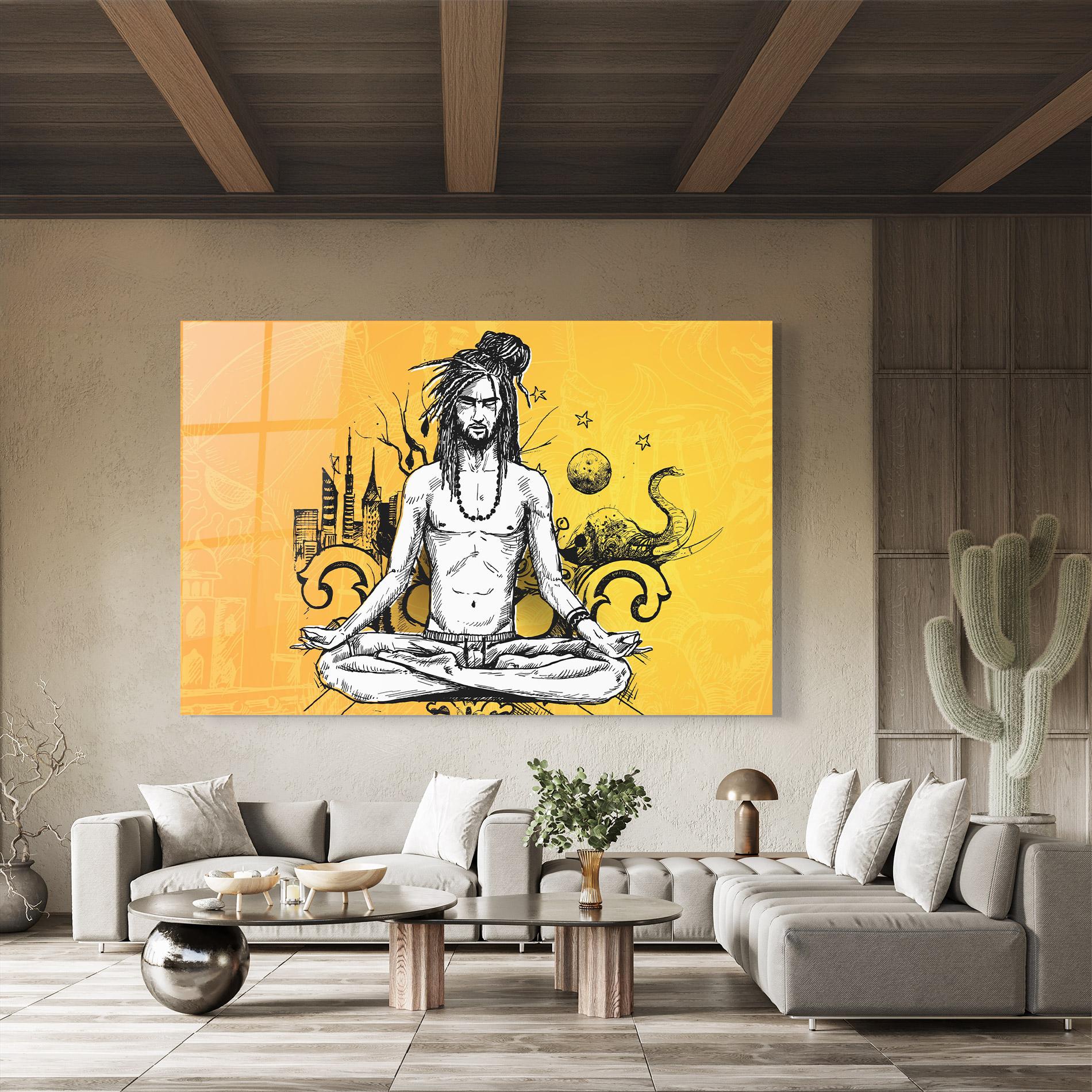Üvegkép Orange Meditation mockup 8